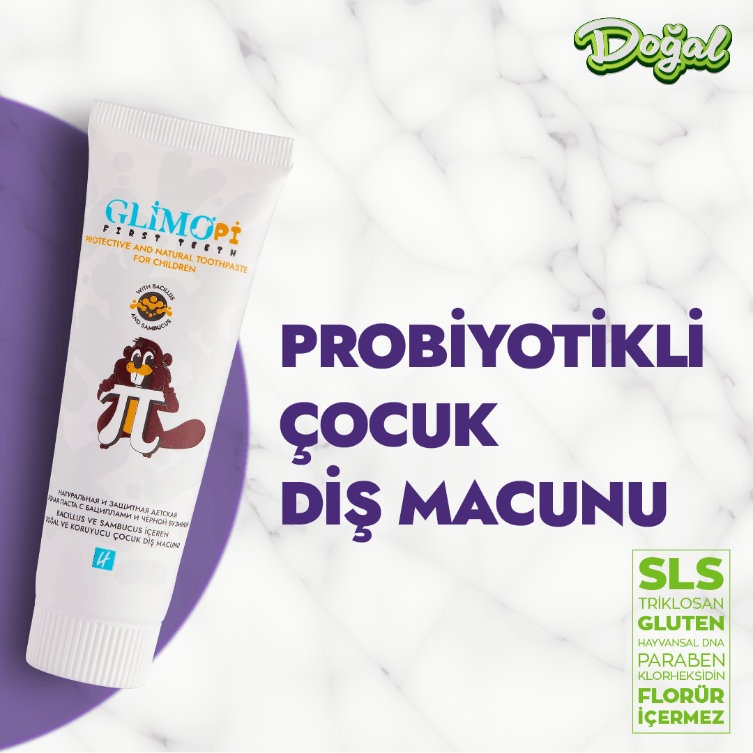 Glimo Pi First Teeth Probiyotikli Doğal Çocuk Diş Macunu 50ml