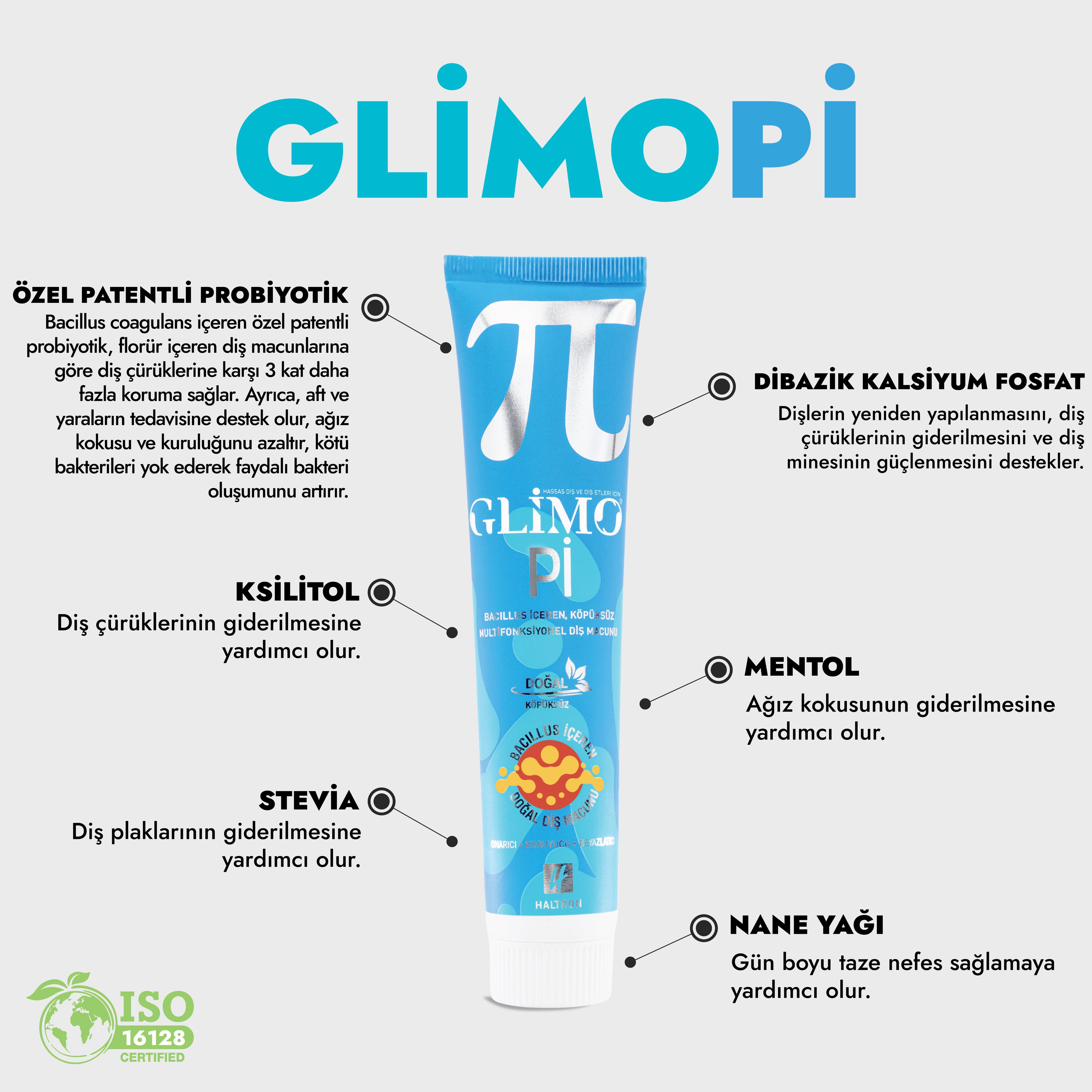 Натуральная зубная паста с пробиотиками Glimo Pi