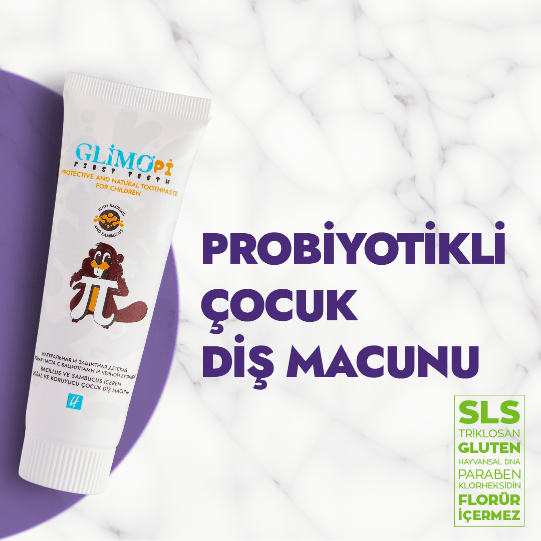 Glimo Pi First Teeth Probiyotikli Doğal Çocuk Diş Macunu 50ml