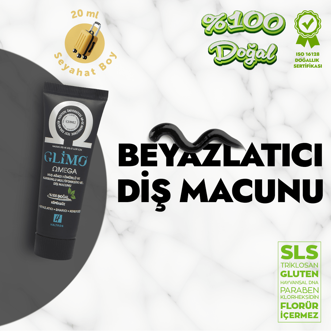 Glimo Omega Beyazlatıcı %100 Doğal Diş Macunu - 20ml