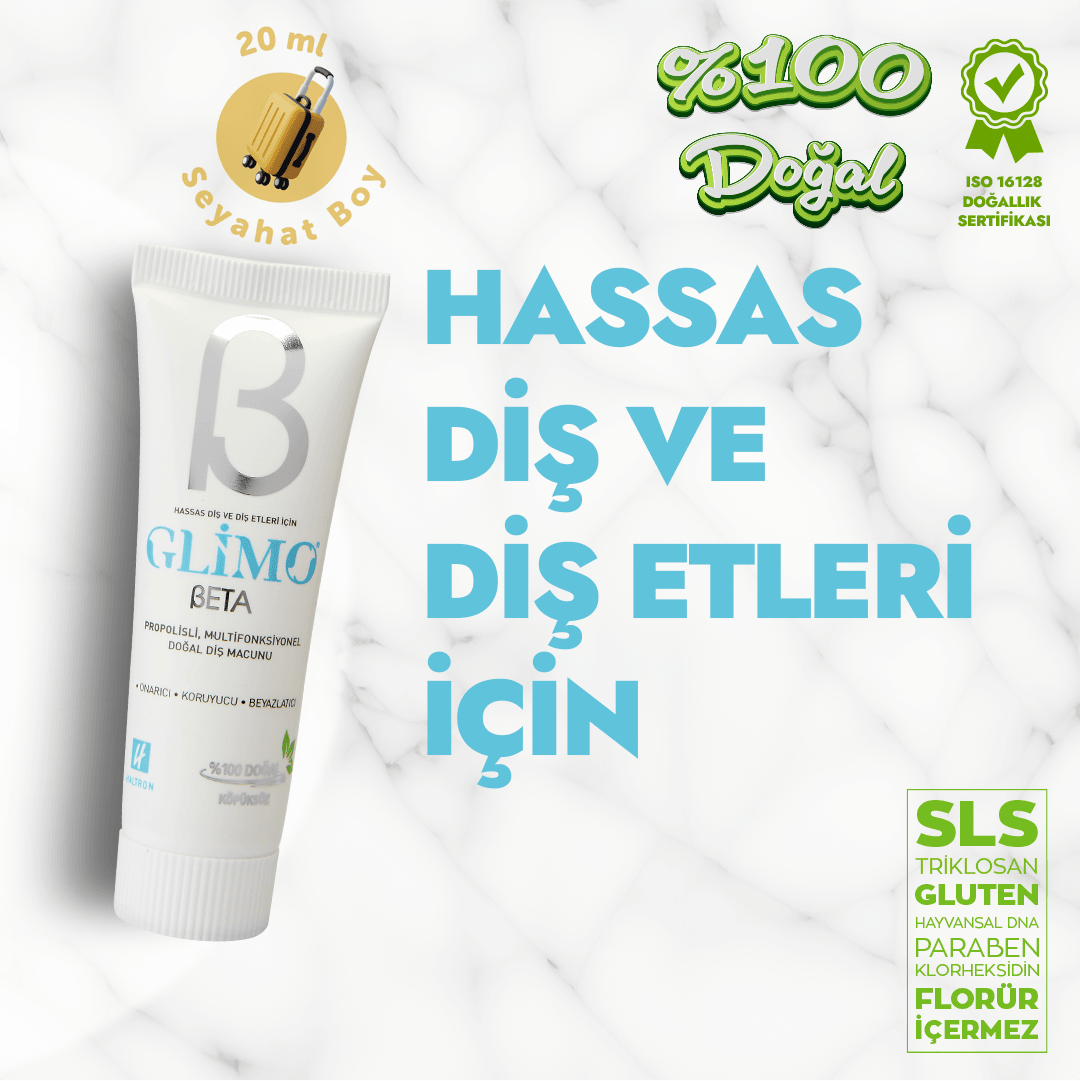 Glimo Beta Hassas Diş Etleri İçin Propolisli %100 Doğal Diş Macunu - 20ml