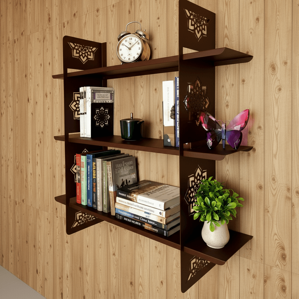 Lotus 79x79x17 Dekoratif Duvar Rafı