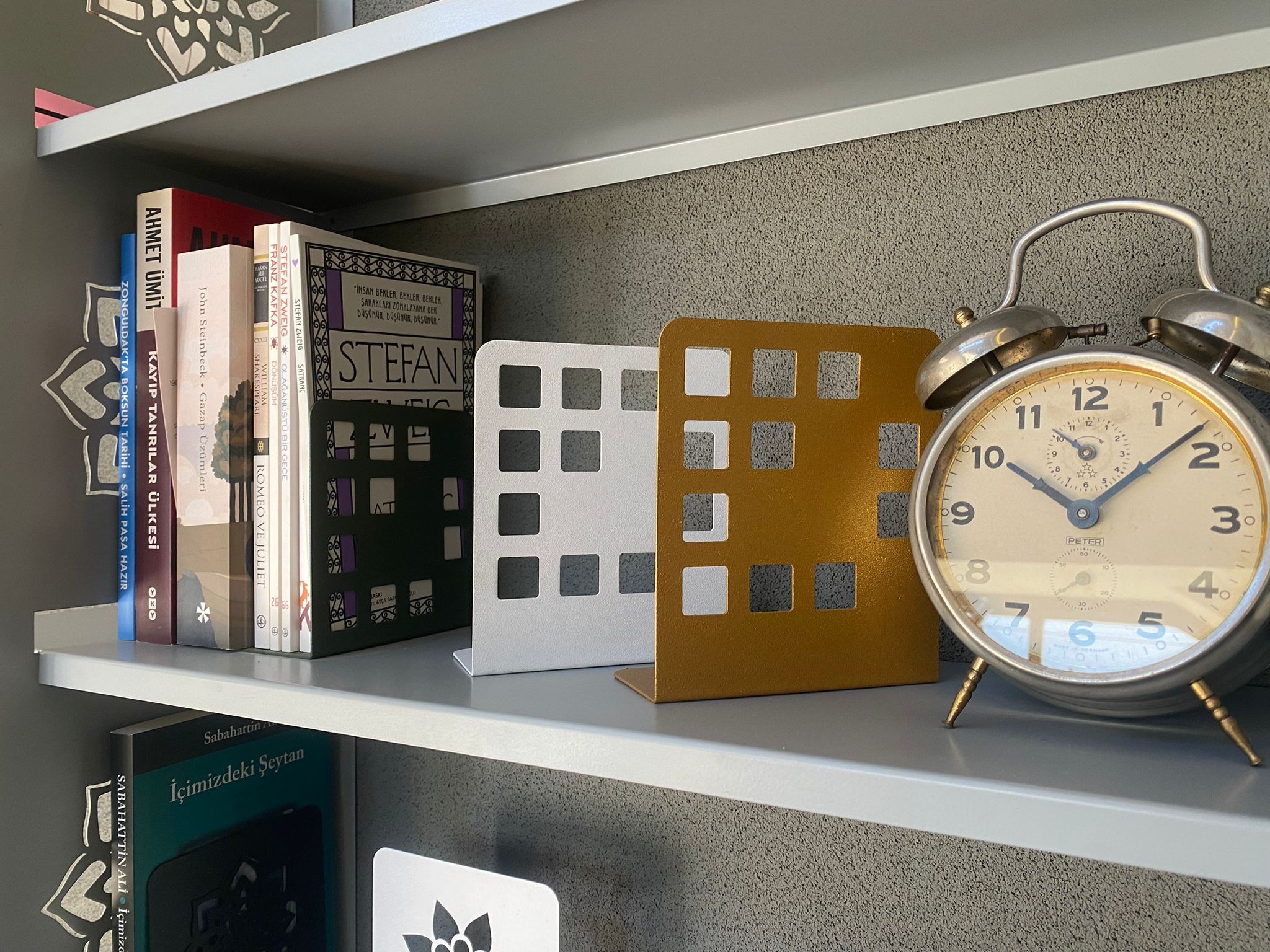 City Bookend Kitap Tutucu 14x12x6 CM ÖZEL GOLD