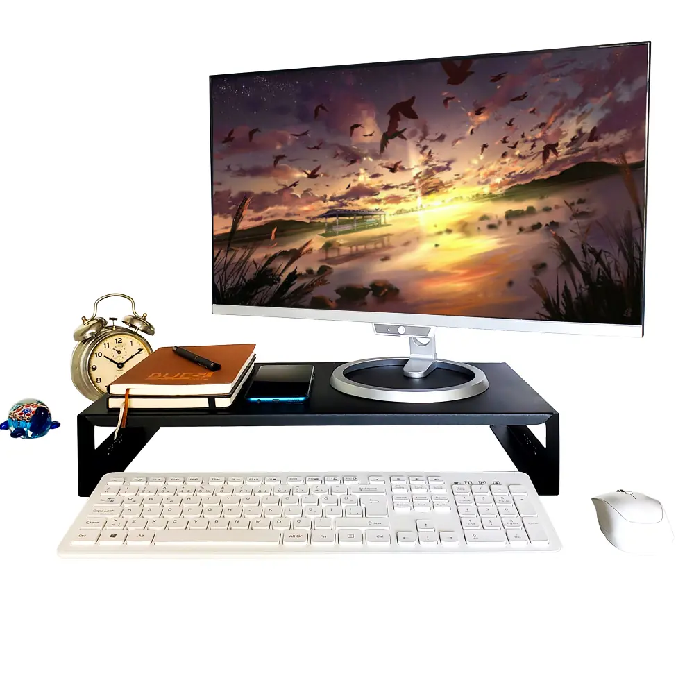 Computer & Monitor Riser 51x25x9 CM RAL 9005 Black | zonmetal