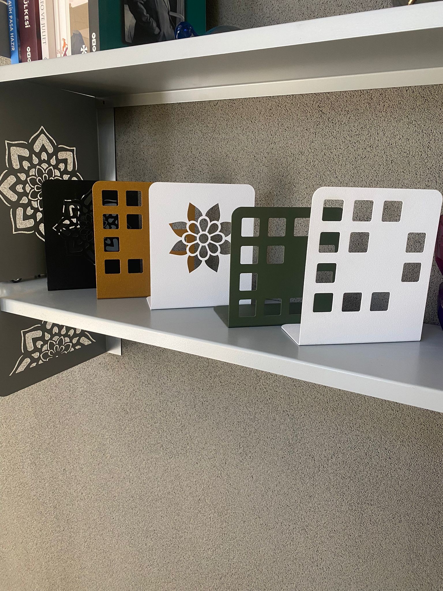 City Bookend Kitap Tutucu 14x12x6 CM RAL 9003 Beyaz