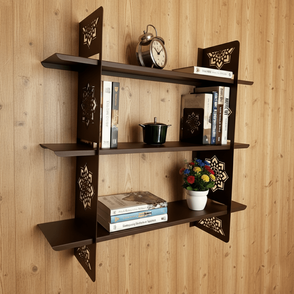 Lotus 79x79x17 Dekoratif Duvar Rafı