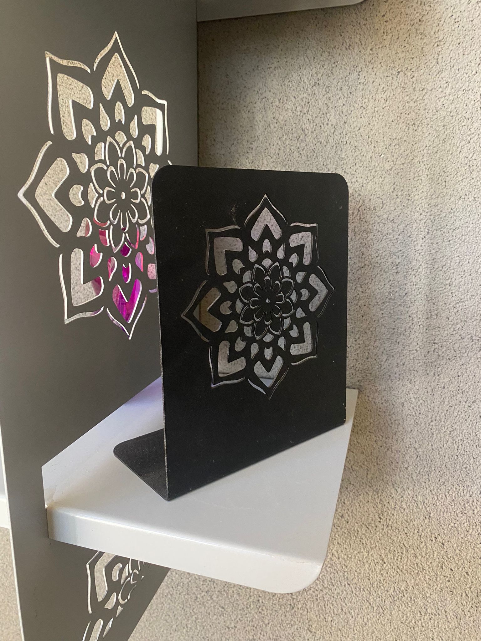 Lotus Bookend Kitap Tutucu 14x12x6 CM RAL 9005 Siyah