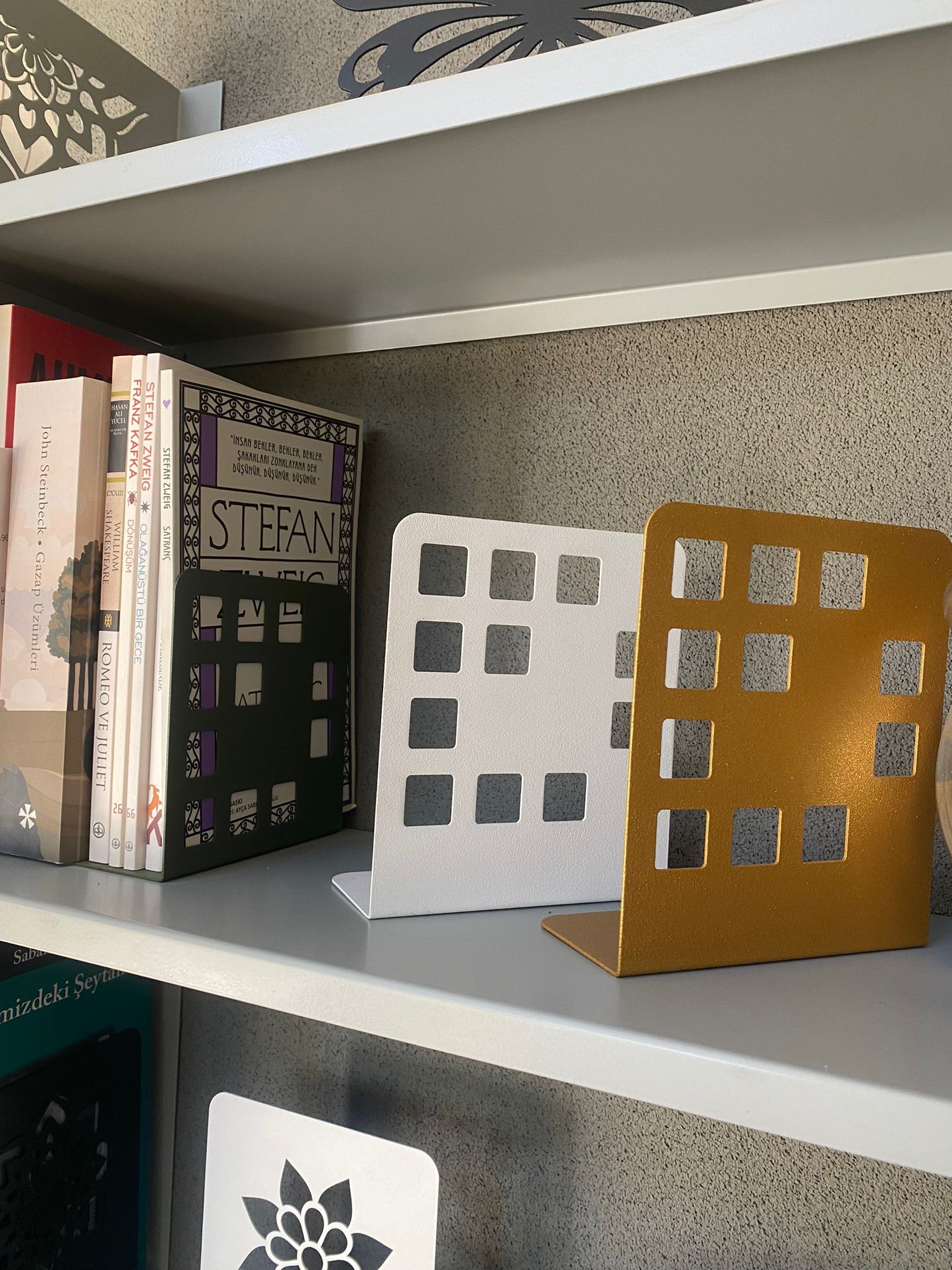 City Bookend Kitap Tutucu 14x12x6 CM ÖZEL GOLD