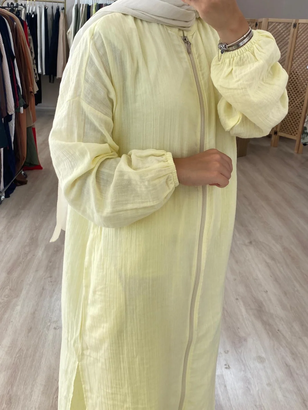 Hira Müslin Takım - Tereyağı Sarısı