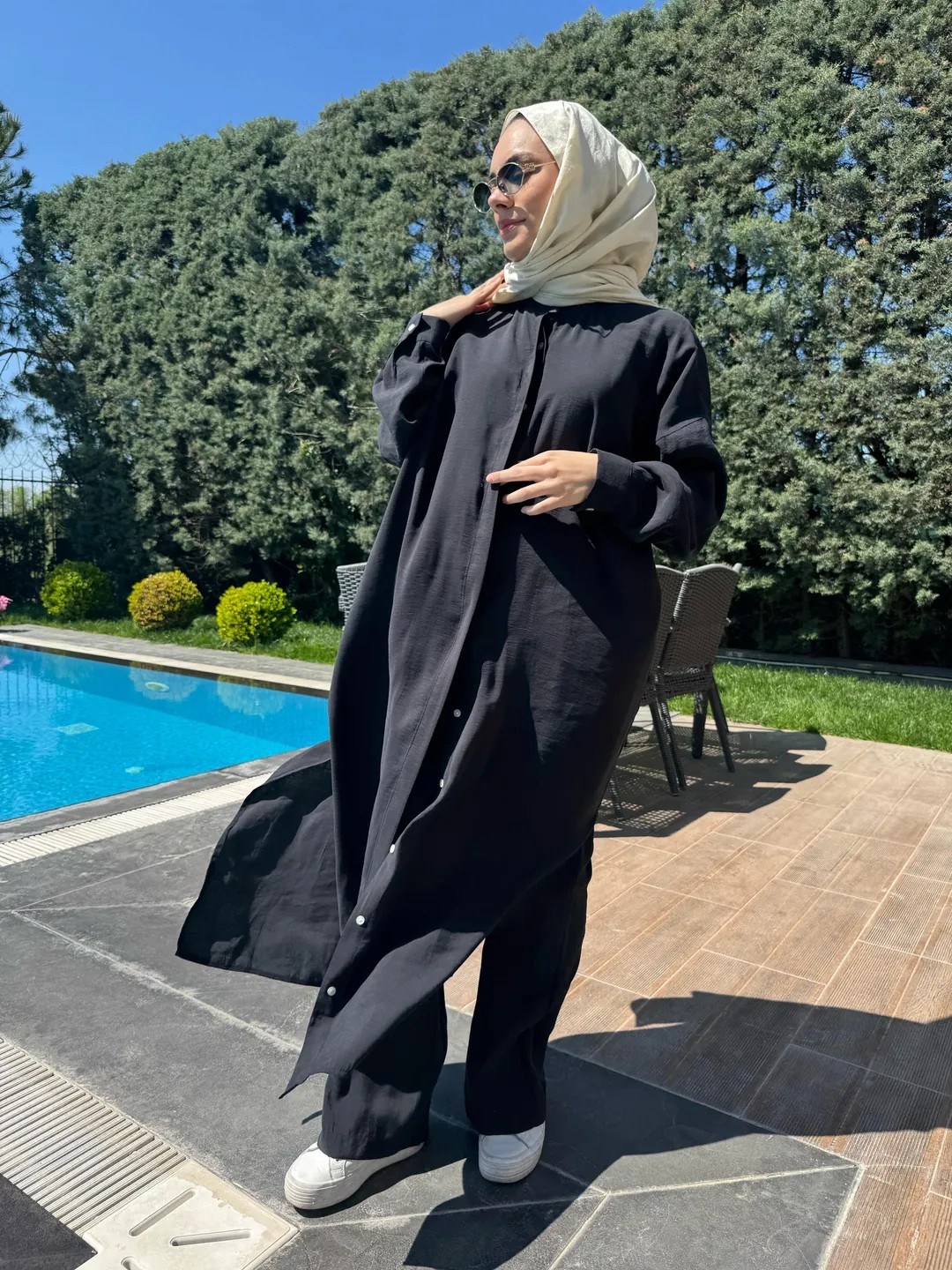 Fatıma Tunik Tek Üst Siyah