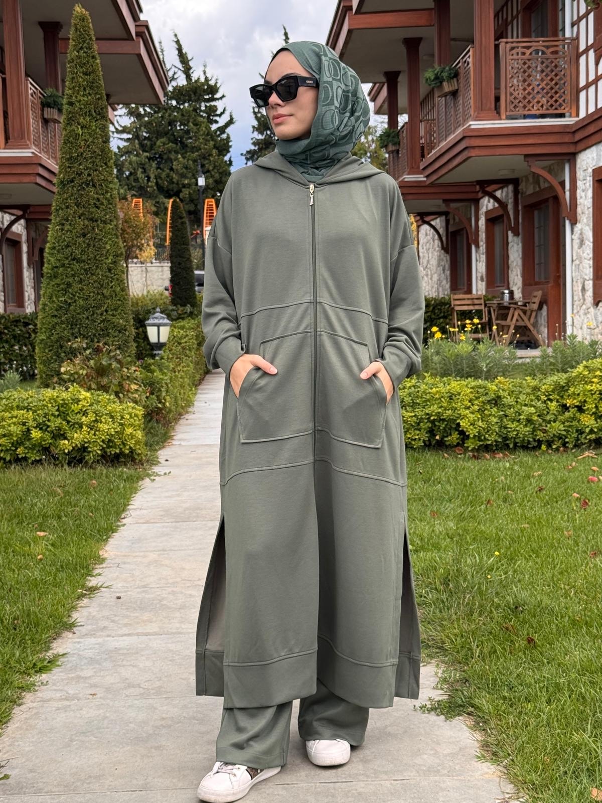 Farah Kapüşonlu Eşofman Takım (Oyhso-Modal Kumaş) - Haki