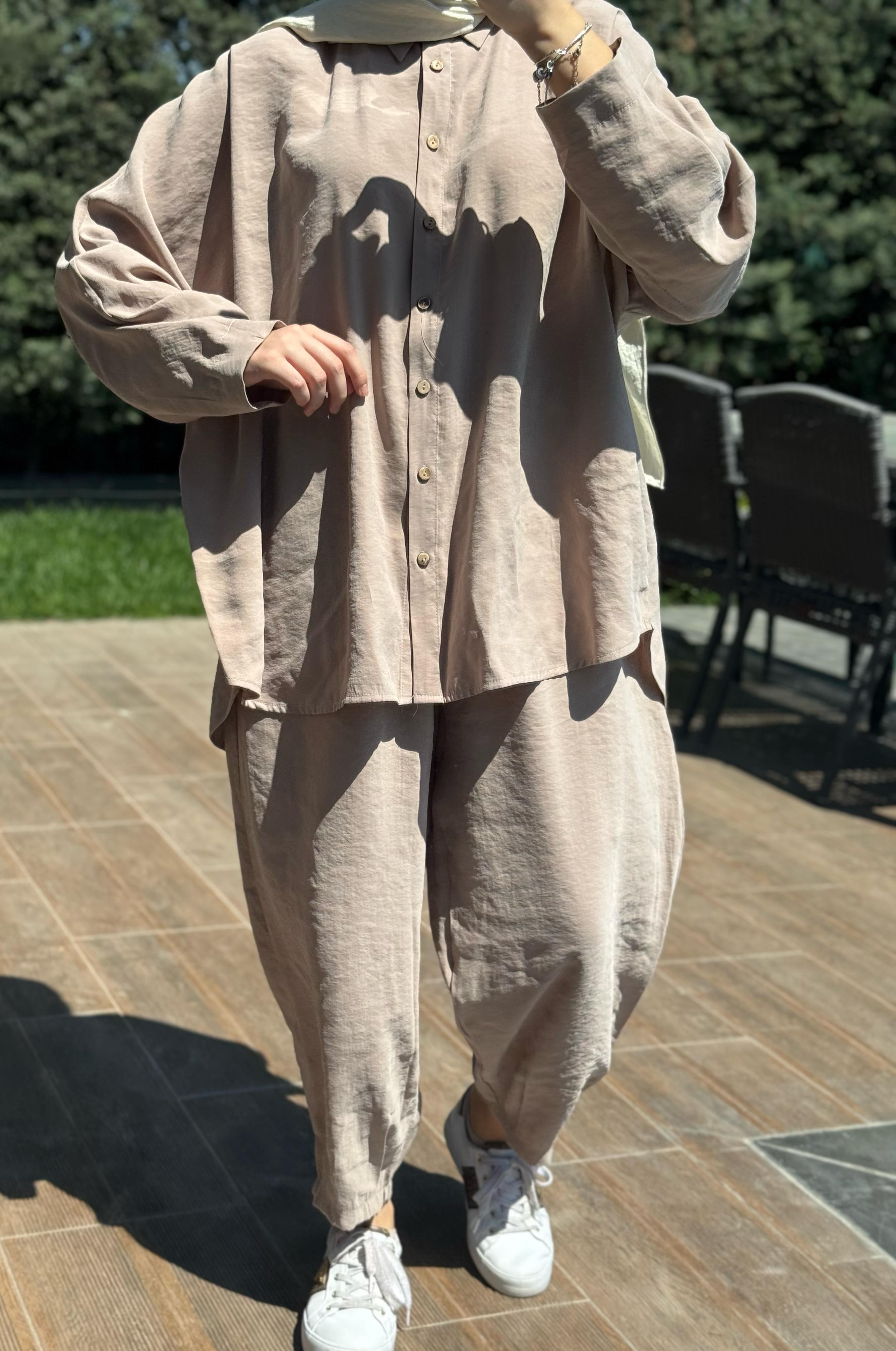 Modal Şalvar Takım - Bej