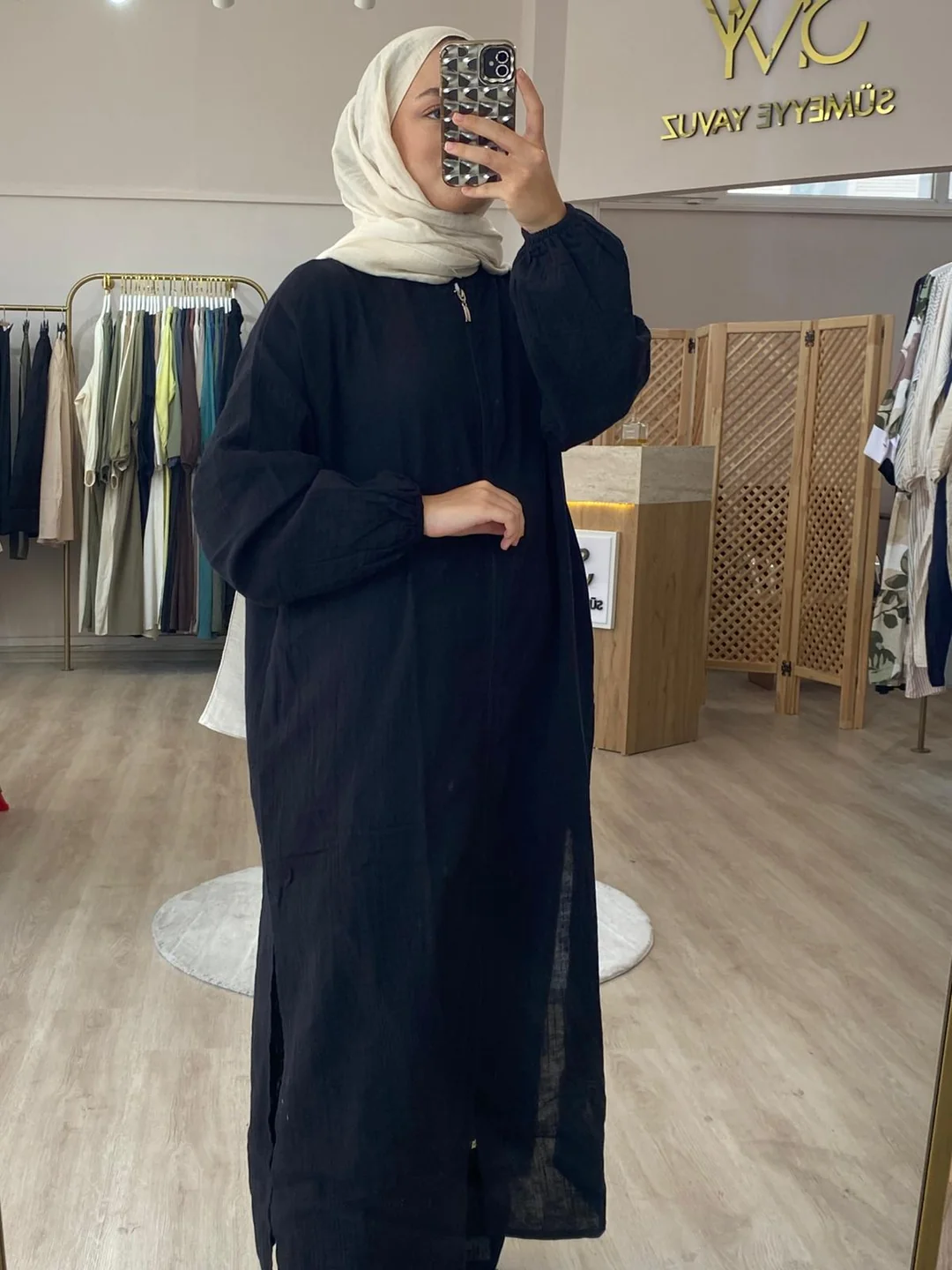 Hira Müslin Takım - Siyah