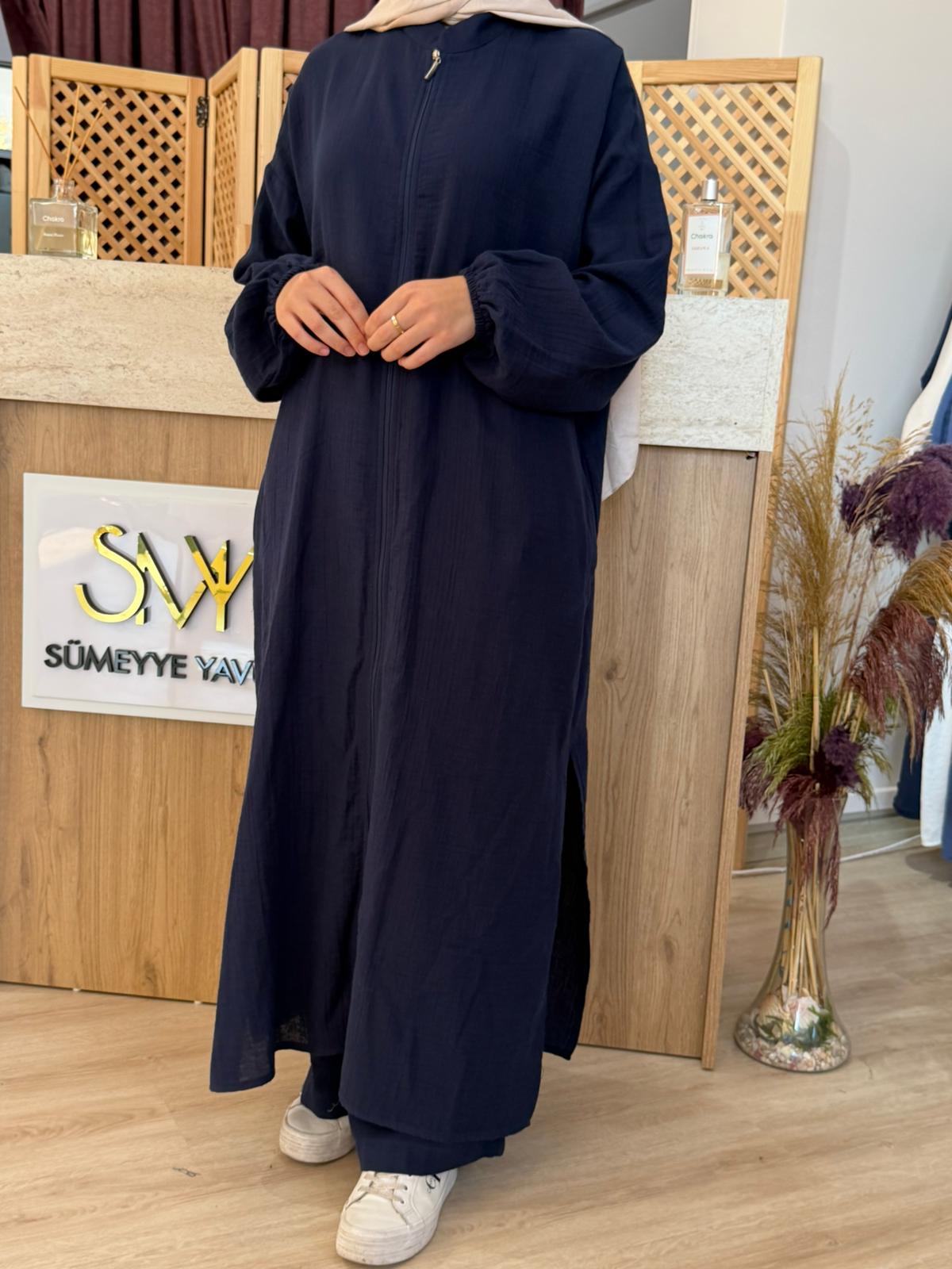 Hira Müslin Takım - Lacivert