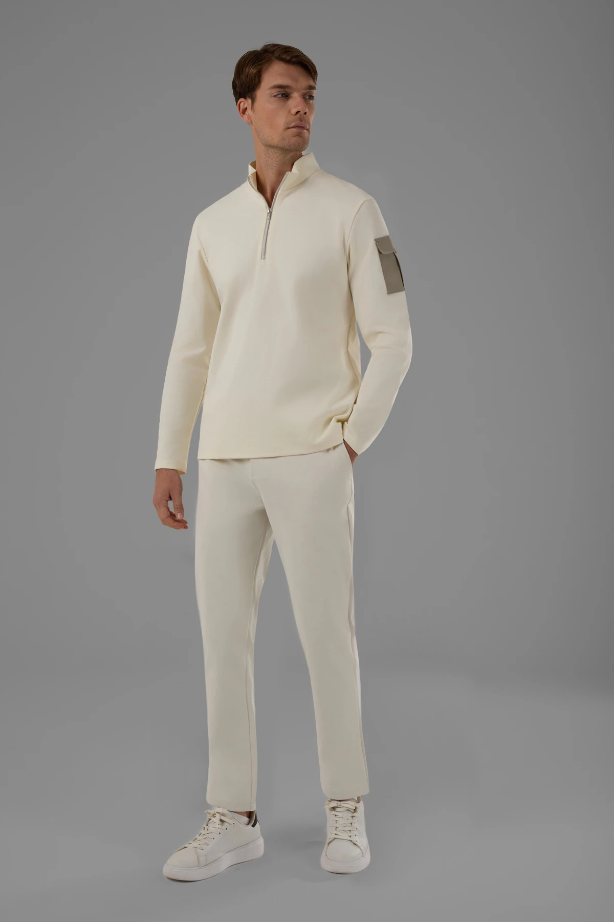 EXUMA ERKEK KAYIKÇI YAKA SWEATSHIRT 2519009 - OFF WHITE