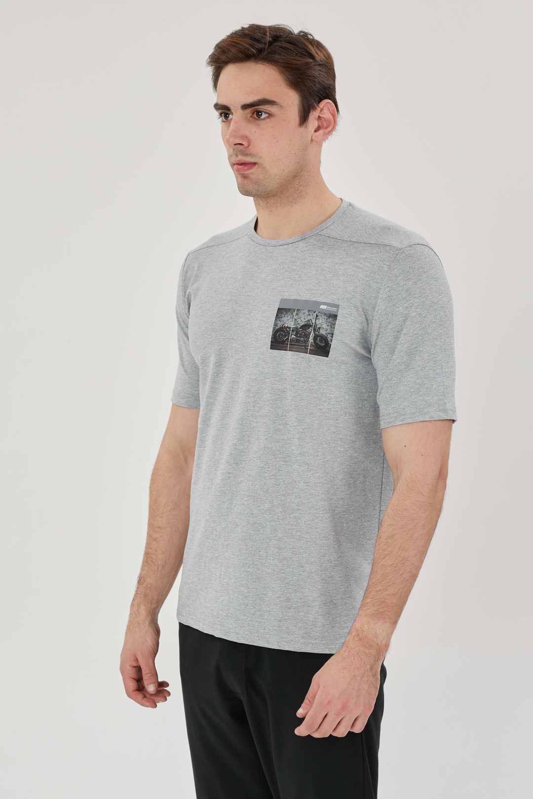 EXUMA ERKEK BASKILI T-SHIRT 1412072 - GREY