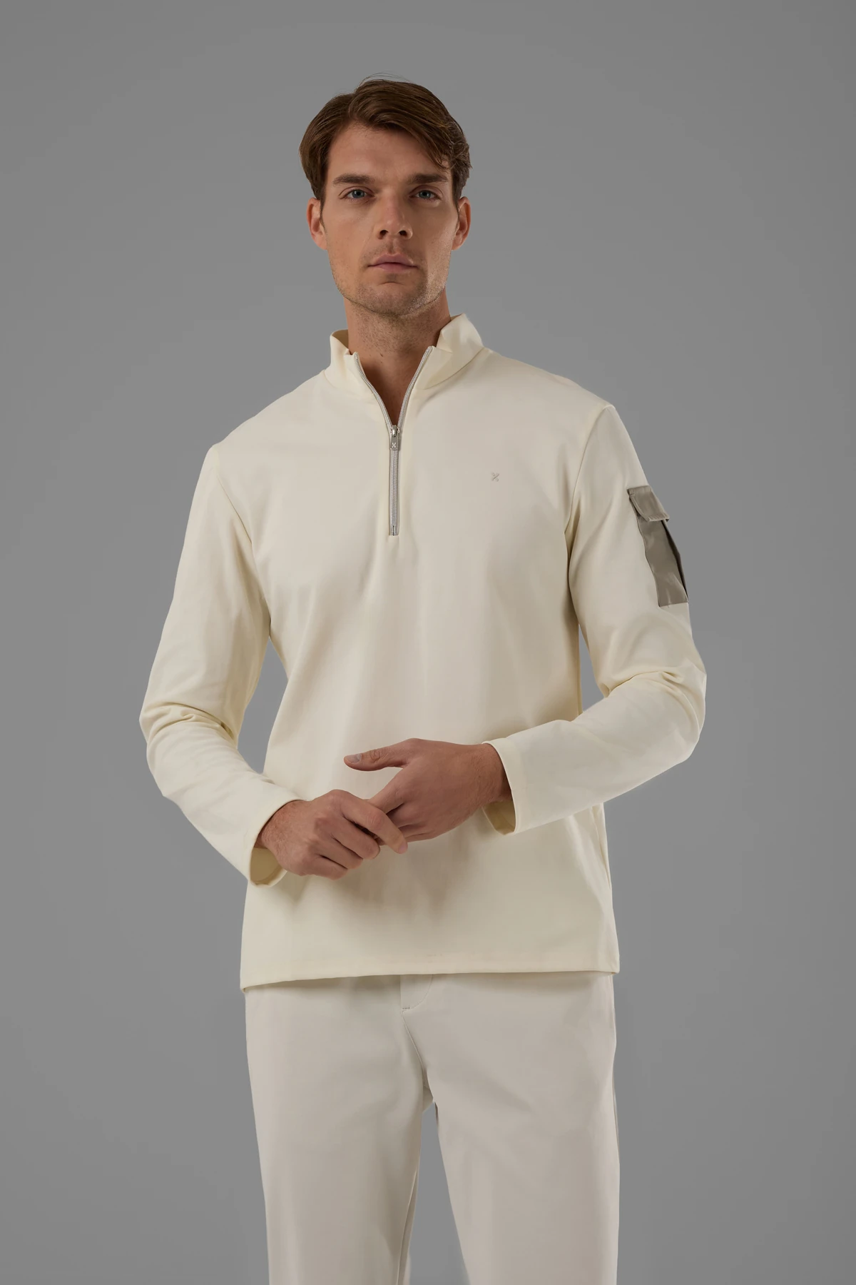 EXUMA ERKEK KAYIKÇI YAKA SWEATSHIRT 2519009 - OFF WHITE