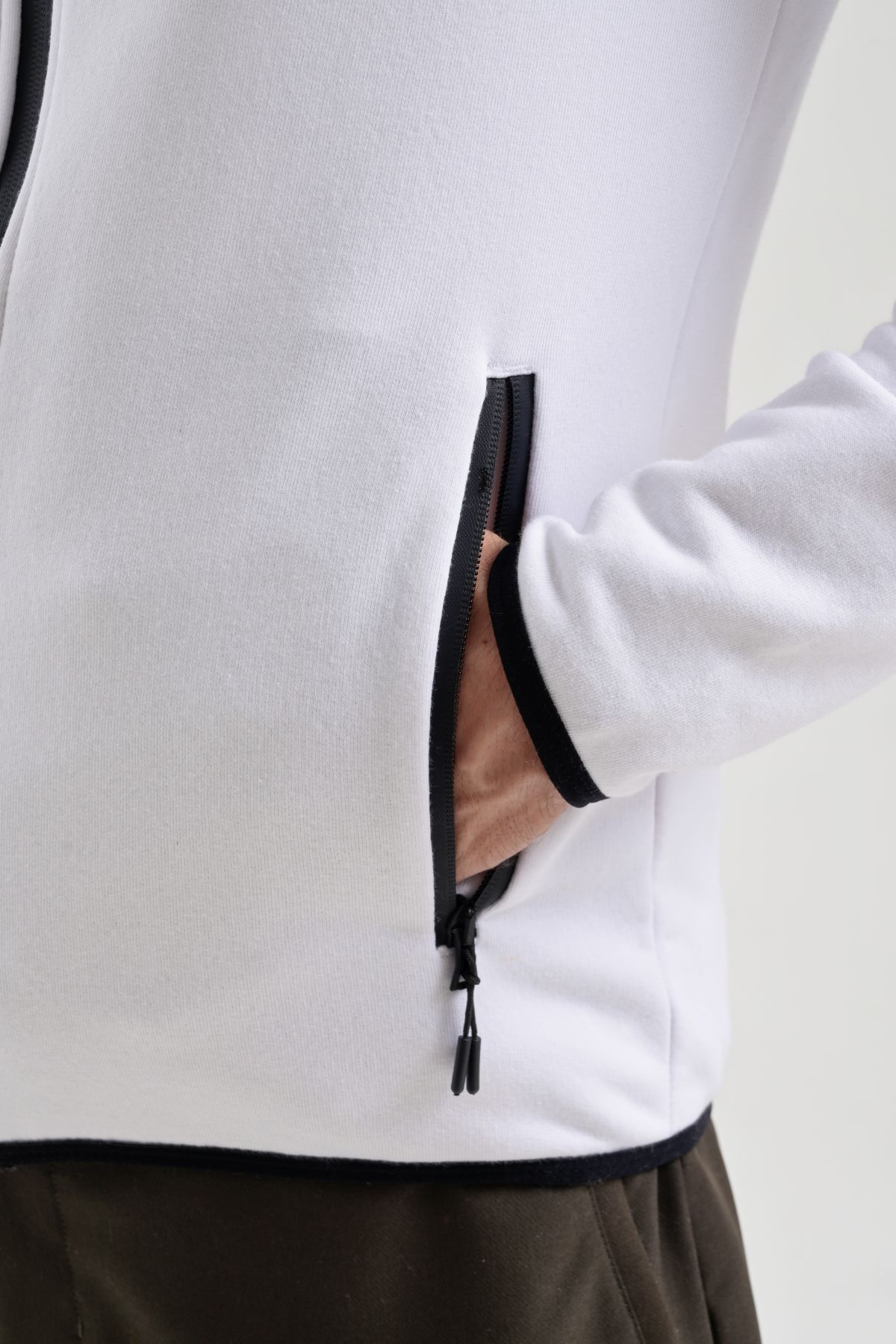 EXUMA ERKEK TAM FERMUARLI SWEATSHIRT 2312250 - WHITE