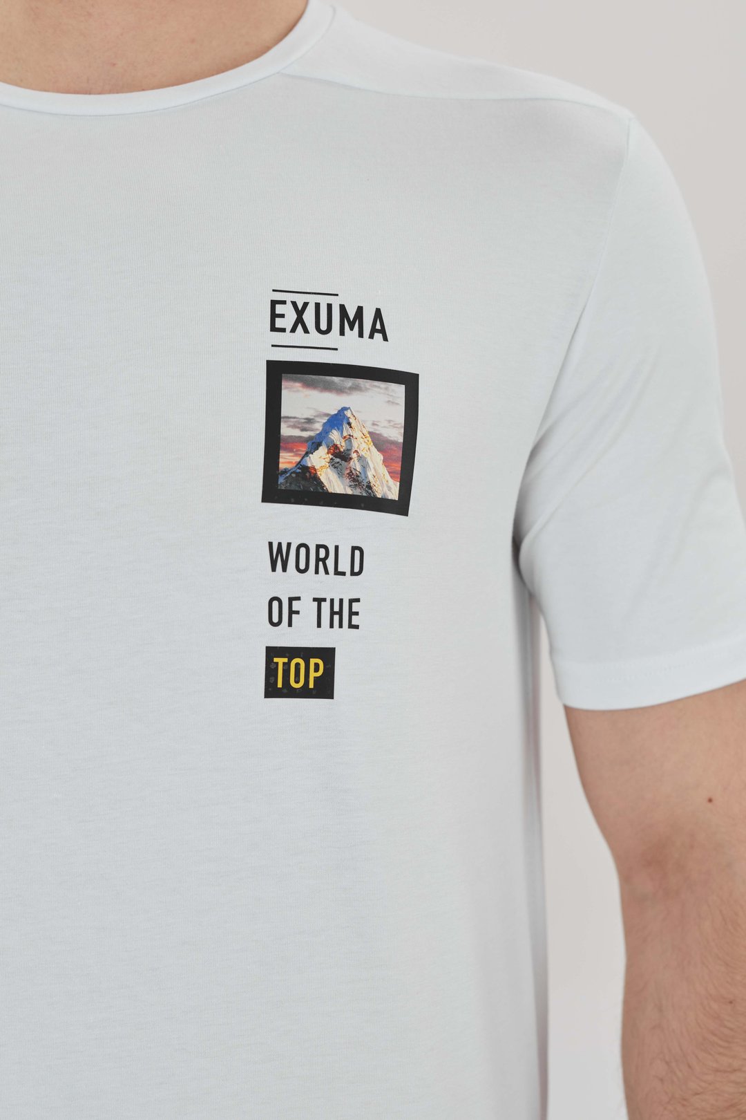 EXUMA ERKEK BASKILI T-SHIRT 1412049 - WHITE