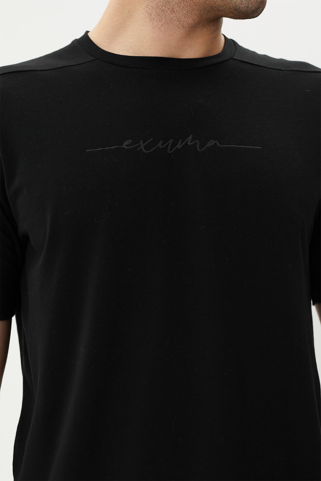 EXUMA ERKEK BASKILI T-SHIRT 1412038 - 010-BLACK