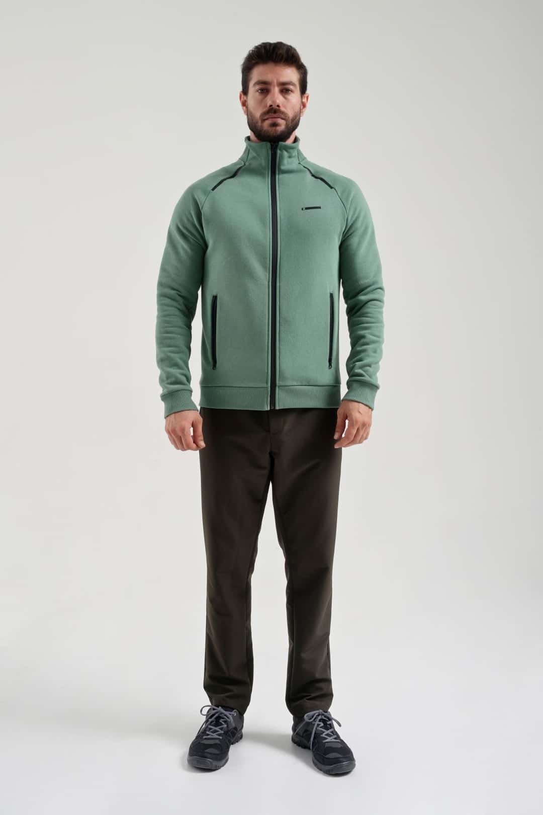 EXUMA ERKEK TAM FERMUARLI SWEATSHIRT 2419002 - 361-GREEN