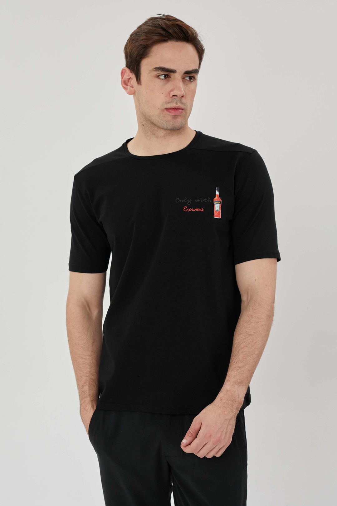 EXUMA ERKEK BASKILI T-SHIRT 1412044 - 010-BLACK