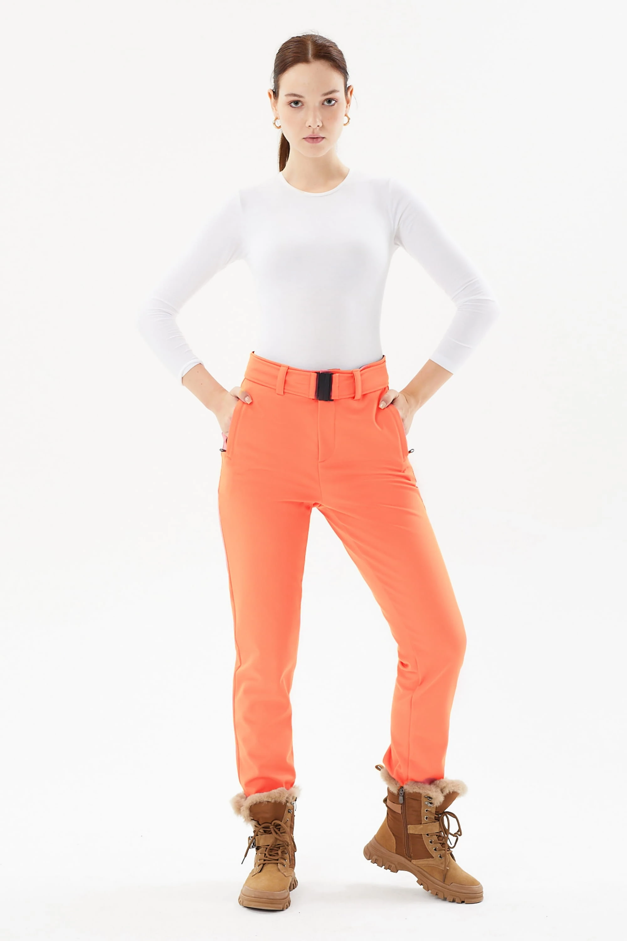 EXUMA KADIN SOFTHELL PANTOLON 2423026 - Turuncu