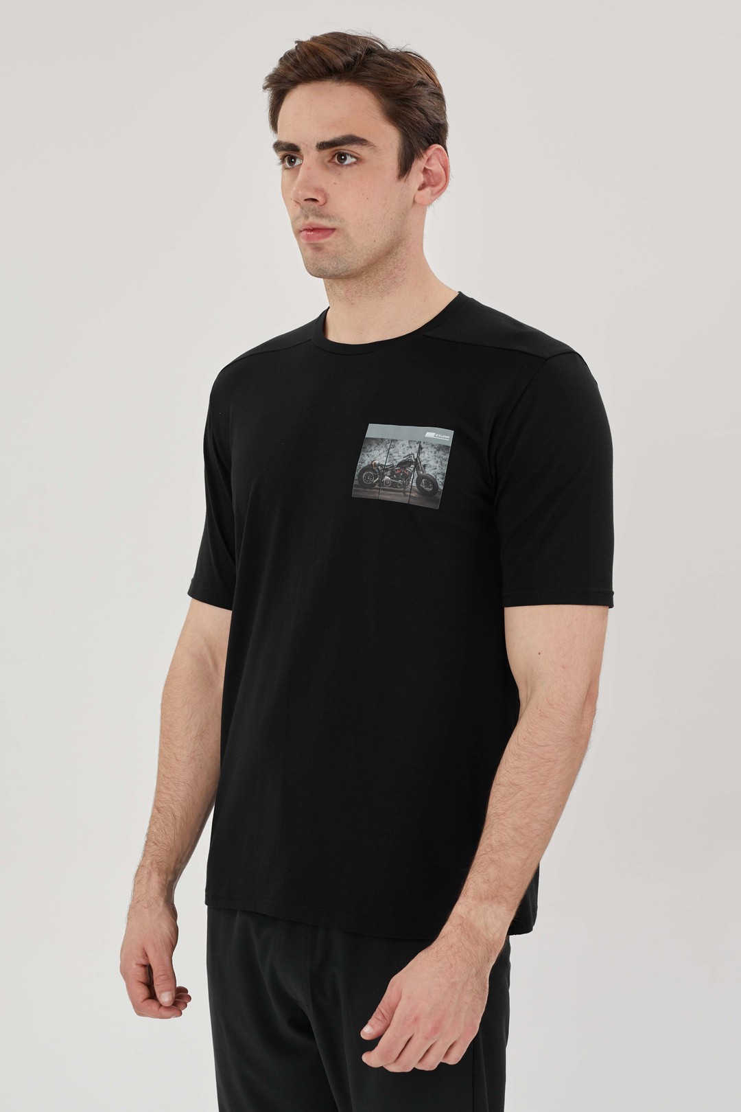 EXUMA ERKEK BASKILI T-SHIRT 1412072 - 010-BLACK