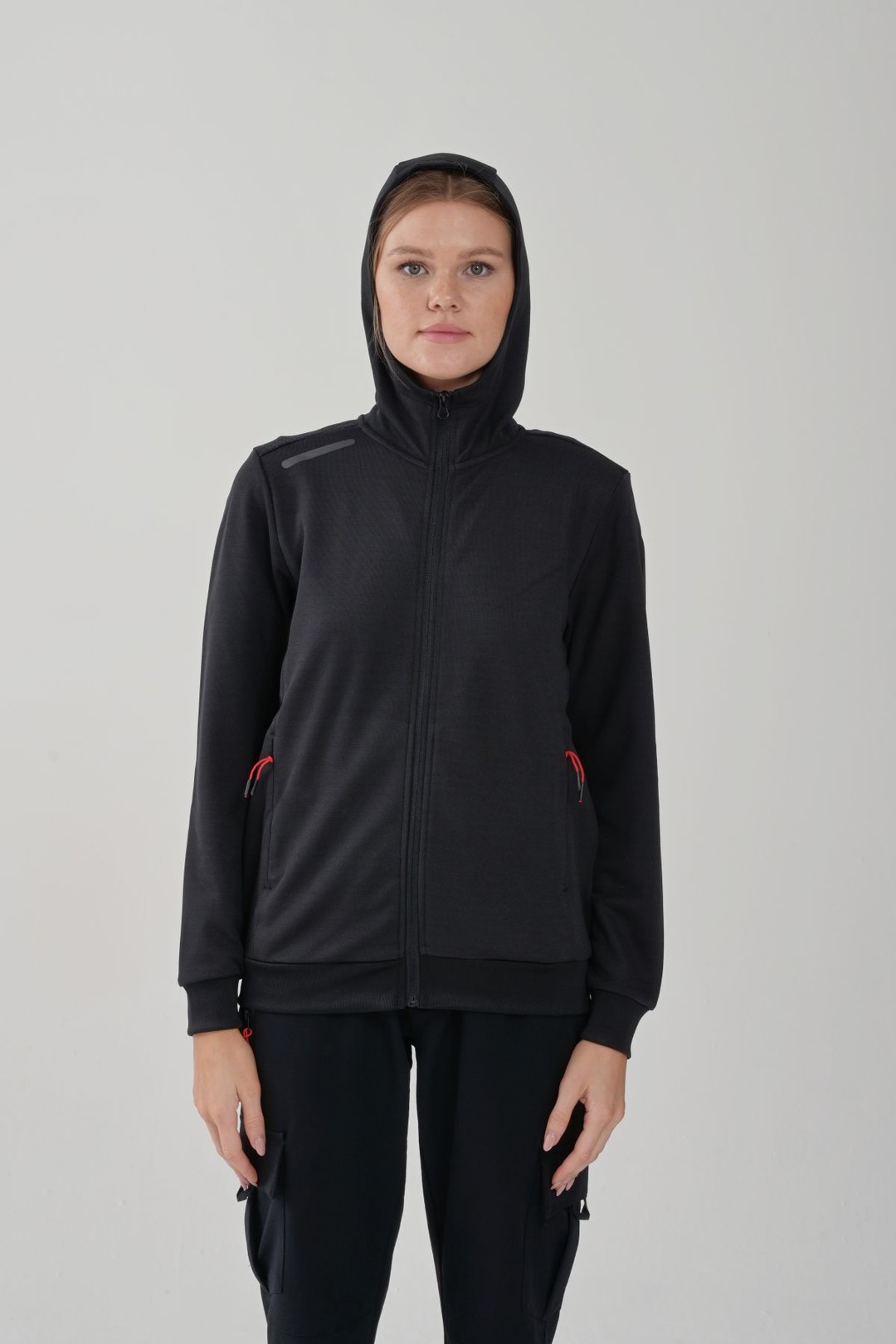 EXUMA KADIN SİYAH TAM FERMUARLI SWEAT 2222099 - 010-BLACK