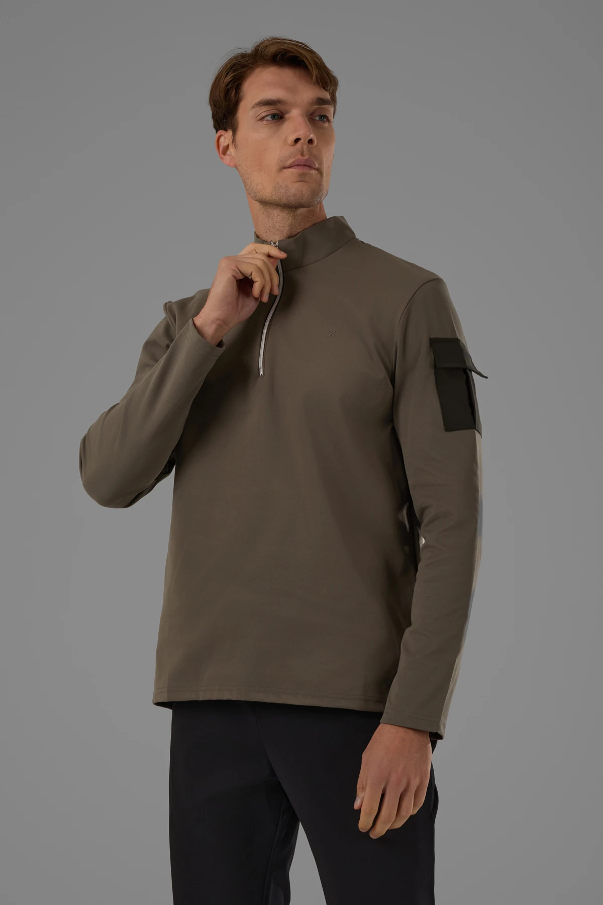 EXUMA ERKEK KAYIKÇI YAKA SWEATSHIRT 2519009 - Yeşil