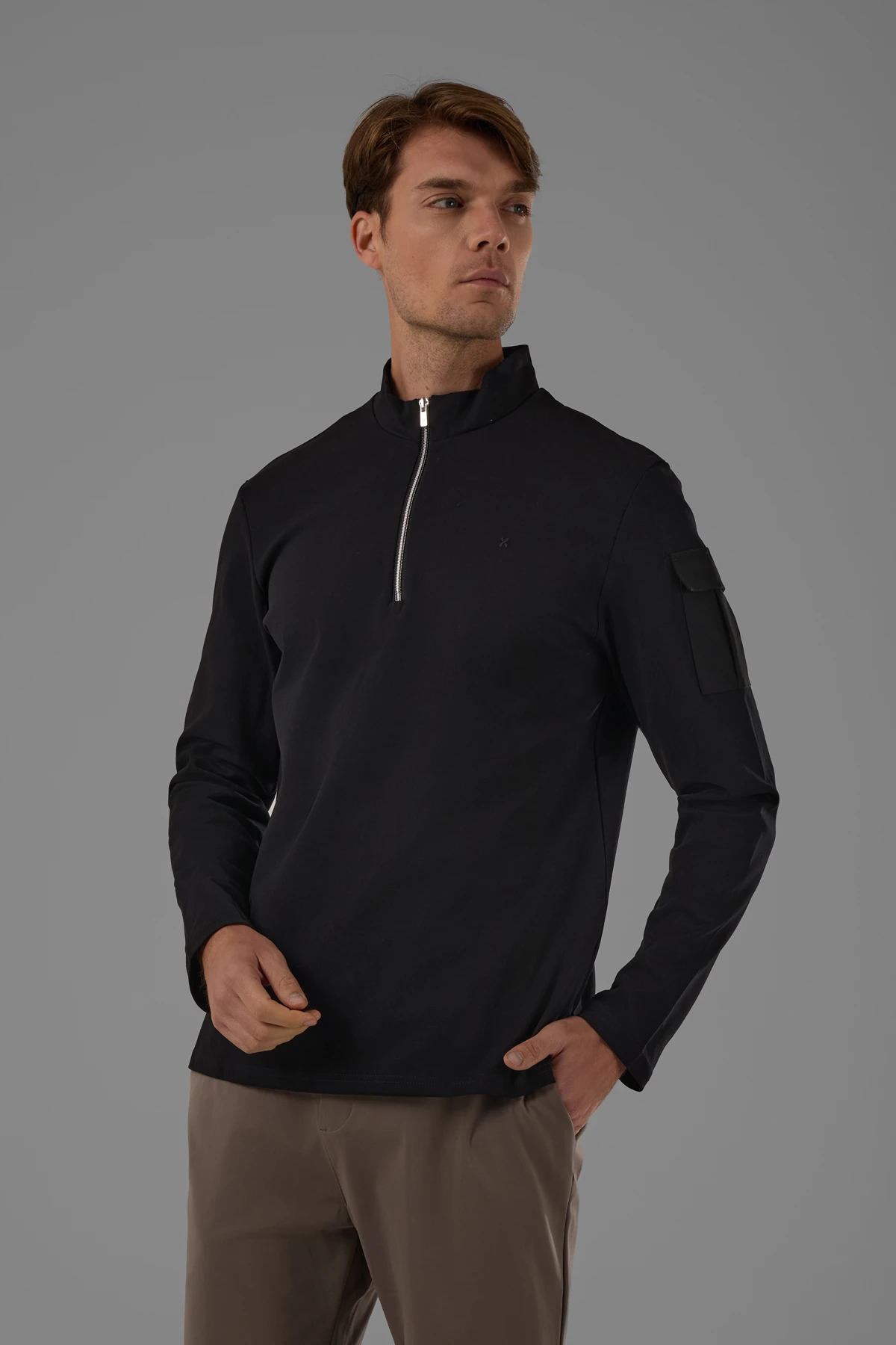 EXUMA ERKEK KAYIKÇI YAKA SWEATSHIRT 2519009 - Siyah