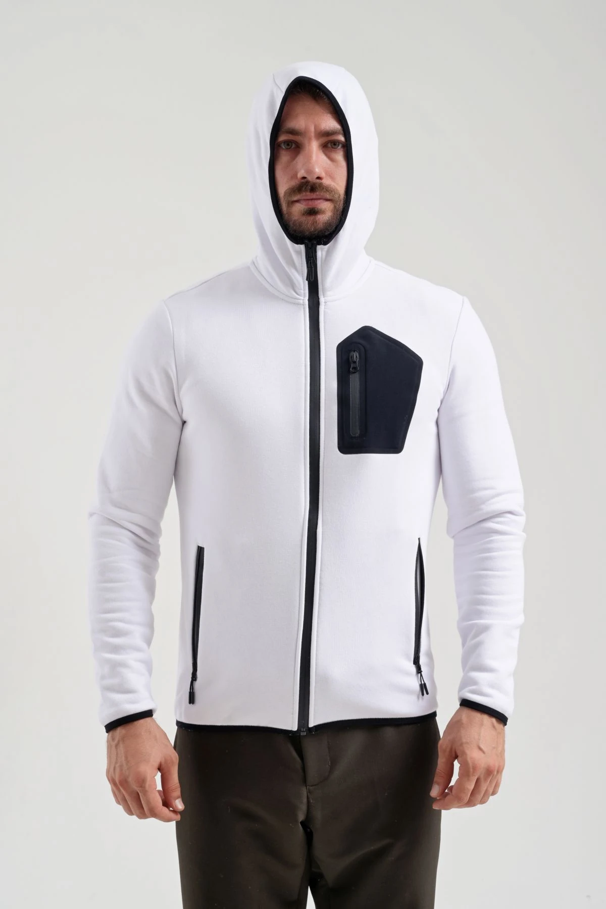 EXUMA ERKEK TAM FERMUARLI SWEATSHIRT 2312250 - WHITE