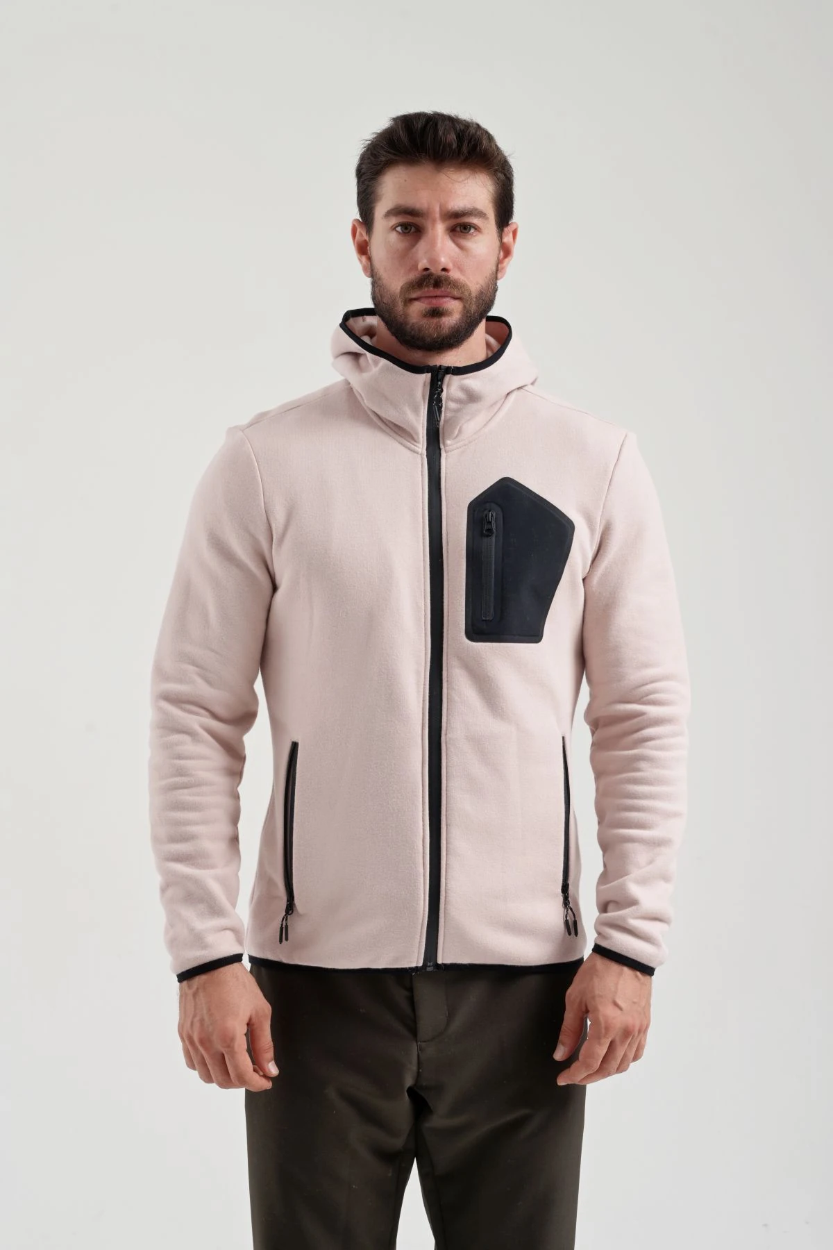 EXUMA ERKEK TAM FERMUARLI SWEATSHIRT 2312250 - POWDER