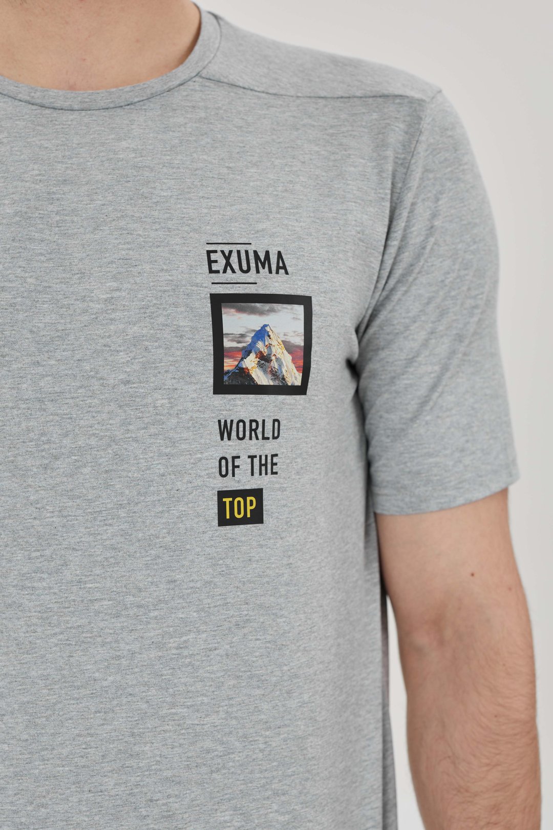 EXUMA ERKEK BASKILI T-SHIRT 1412049 - GREY