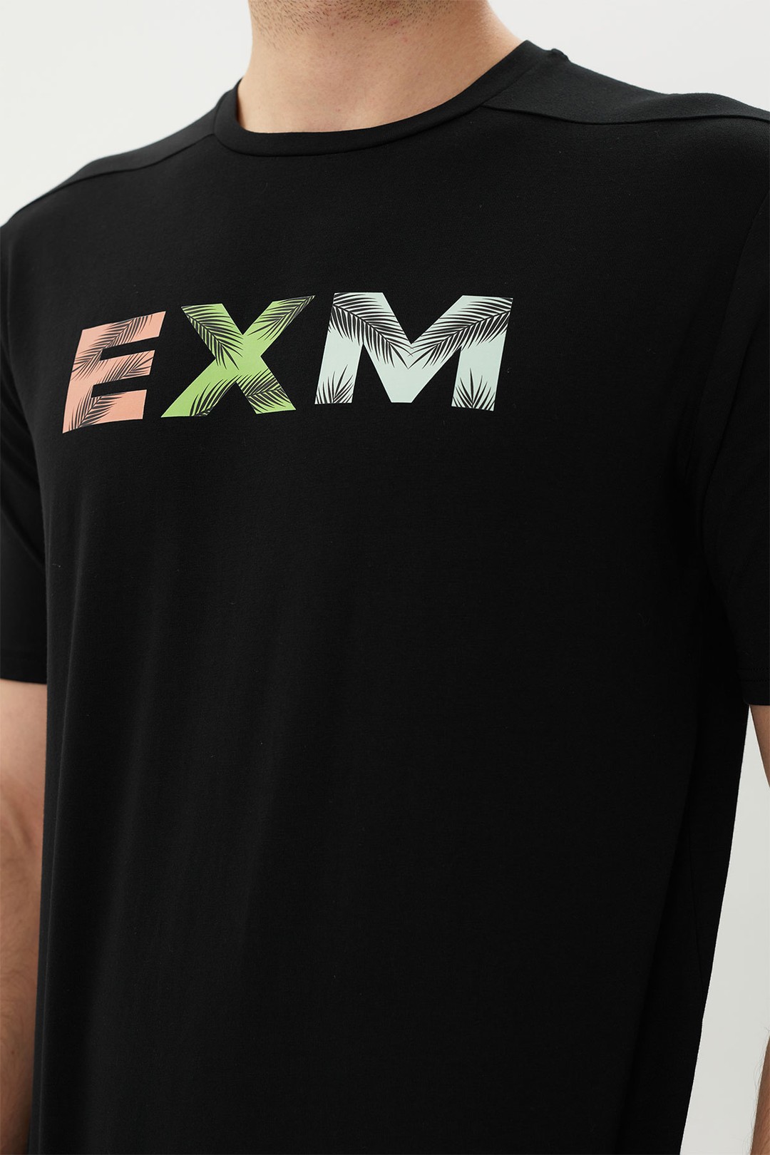 EXUMA ERKEK BASKILI T-SHIRT 1412063 - 010-BLACK