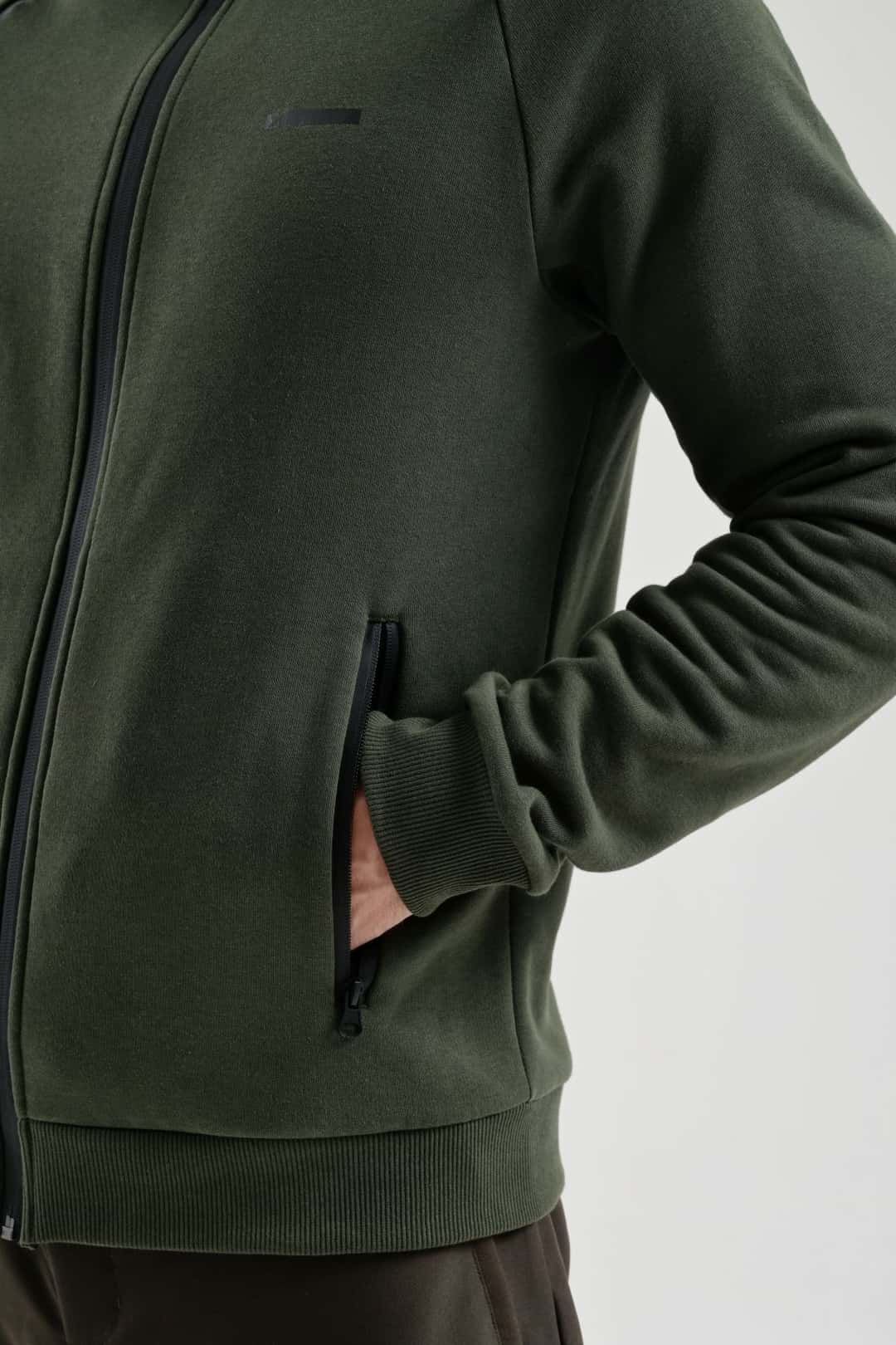 EXUMA ERKEK TAM FERMUARLI SWEATSHIRT 2419002 - Haki
