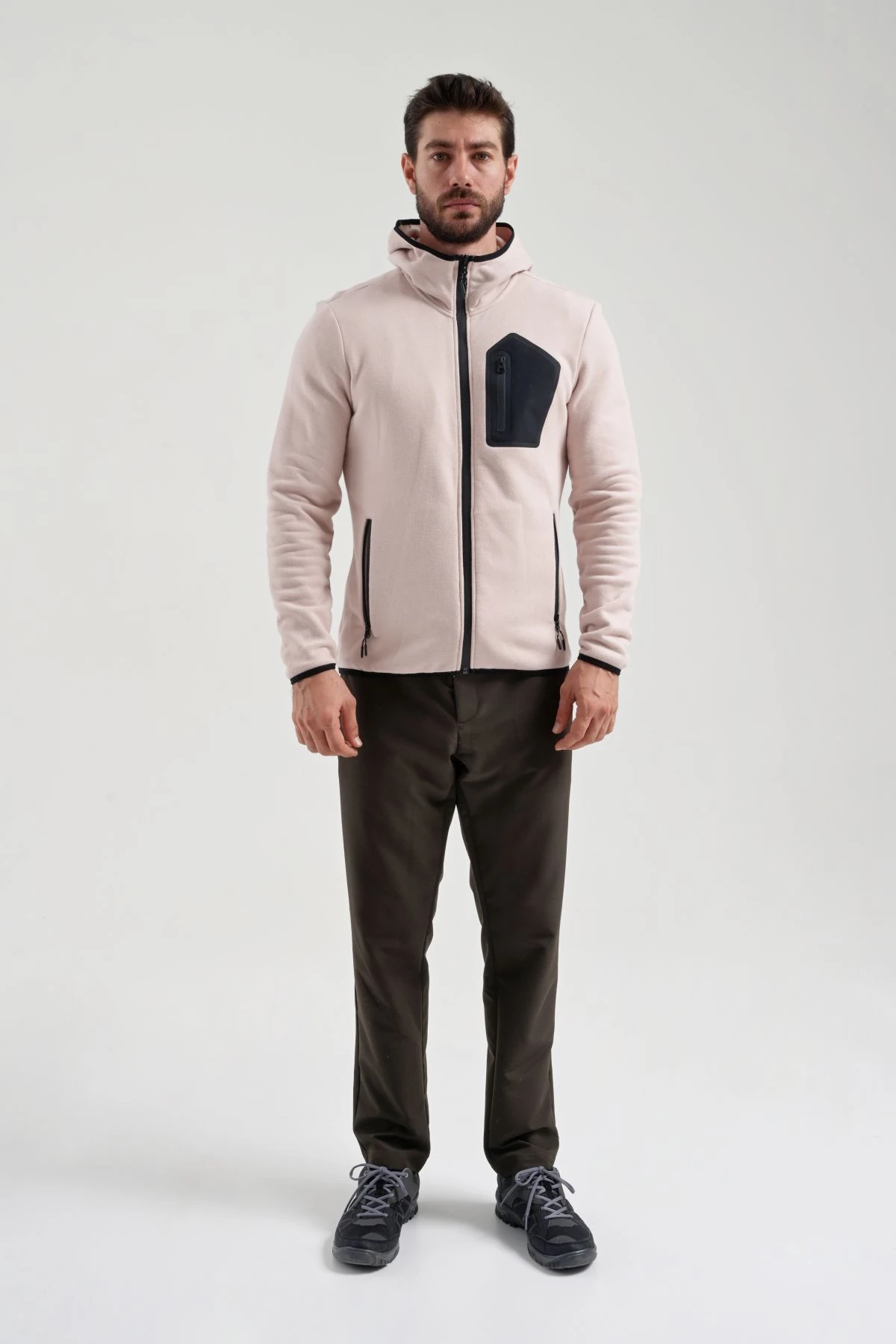 EXUMA ERKEK TAM FERMUARLI SWEATSHIRT 2312250 - POWDER