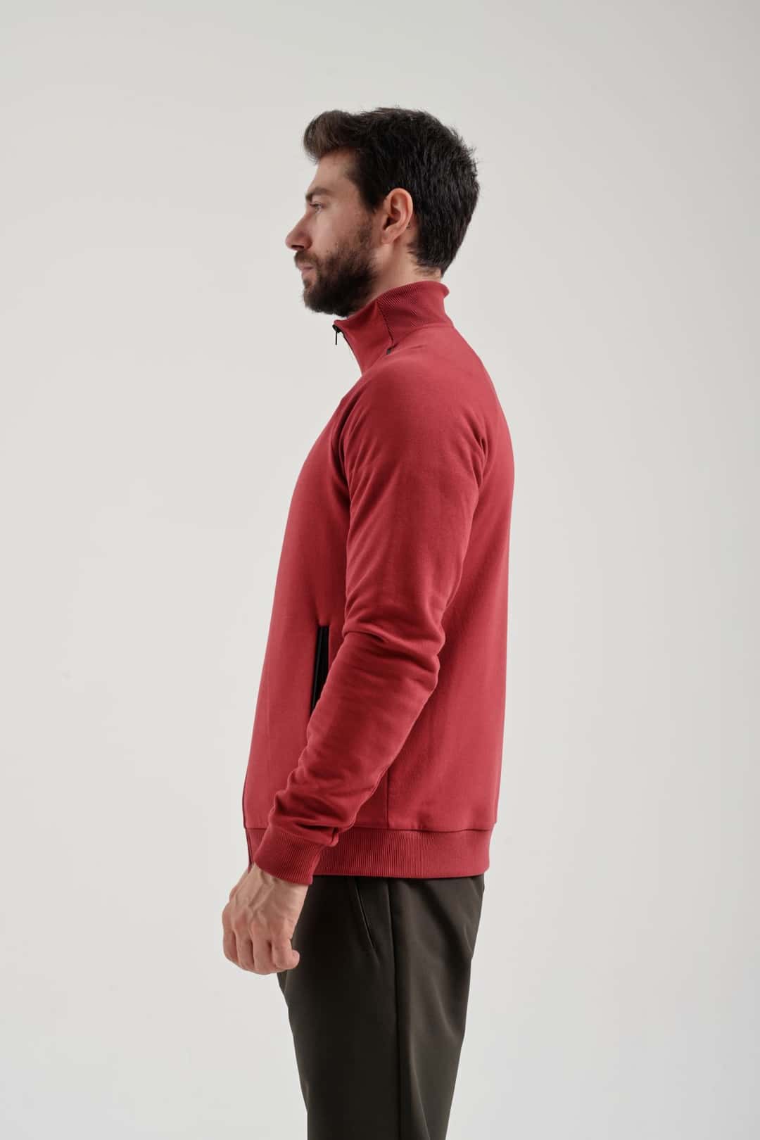 EXUMA ERKEK TAM FERMUARLI SWEATSHIRT 2419002 - 657-RED
