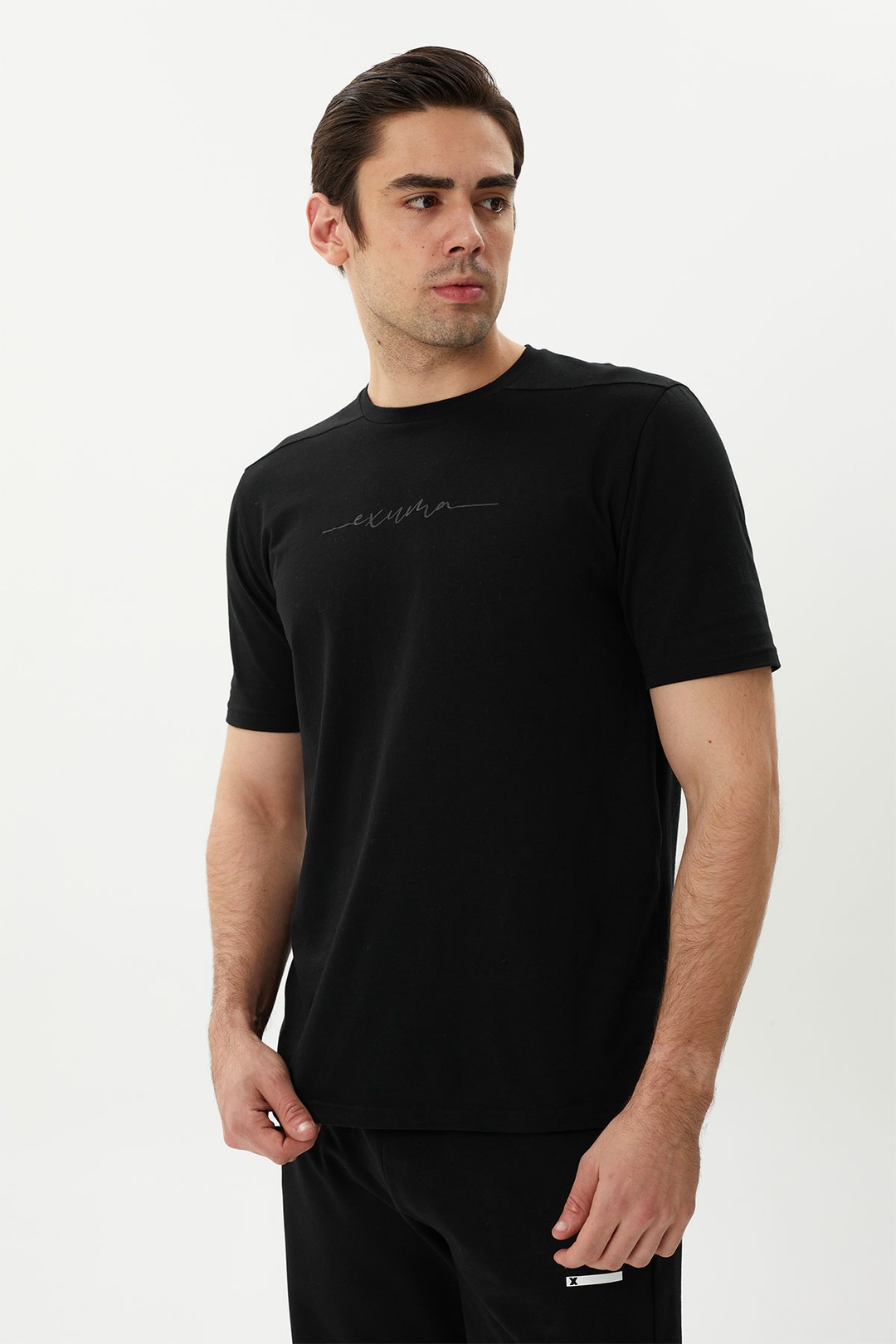 EXUMA ERKEK BASKILI T-SHIRT 1412038 - 010-BLACK