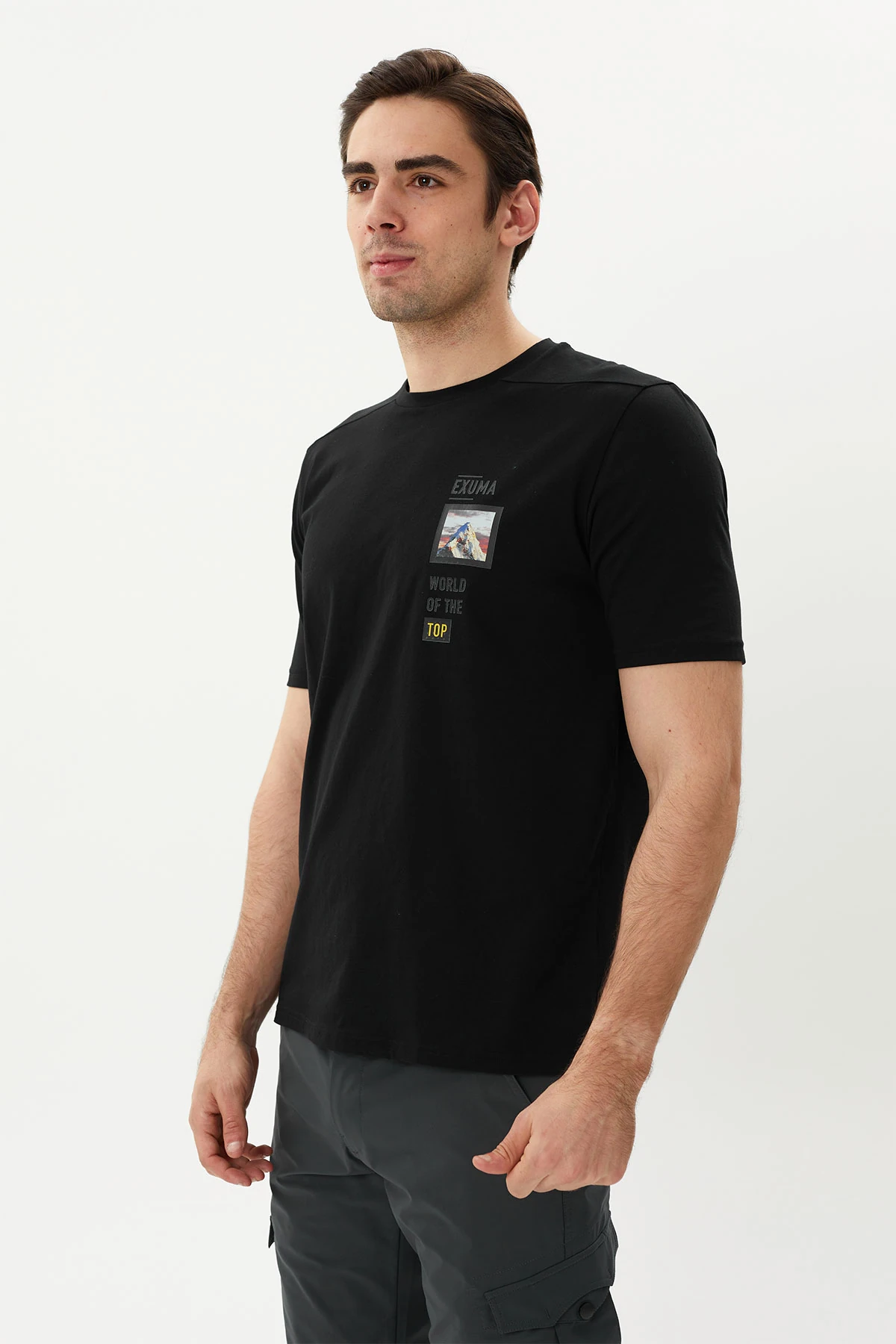 EXUMA ERKEK BASKILI T-SHIRT 1412049 - 010-BLACK