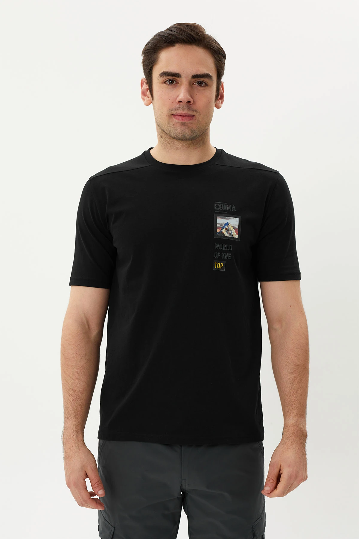 EXUMA ERKEK BASKILI T-SHIRT 1412049 - 010-BLACK