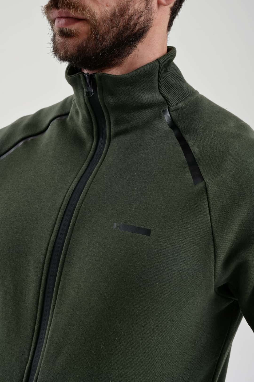 EXUMA ERKEK TAM FERMUARLI SWEATSHIRT 2419002 - Haki