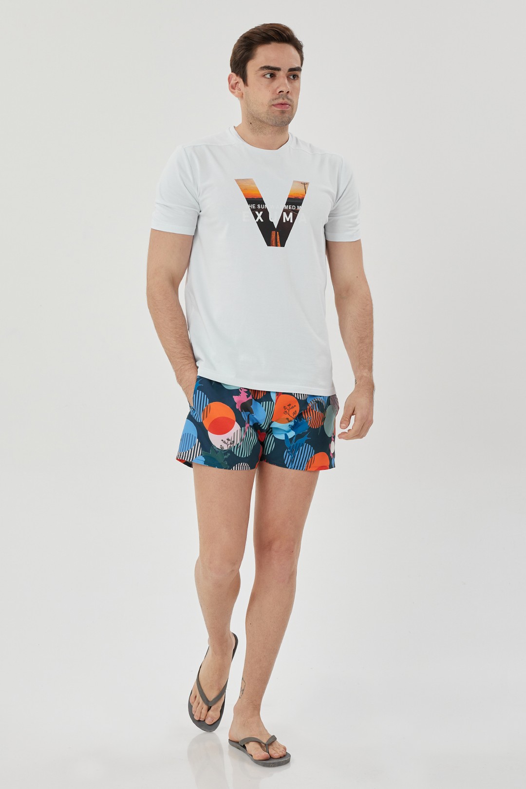 EXUMA Men's Printed Swim Shorts 1015041-B18 - DIGITAL PRINT