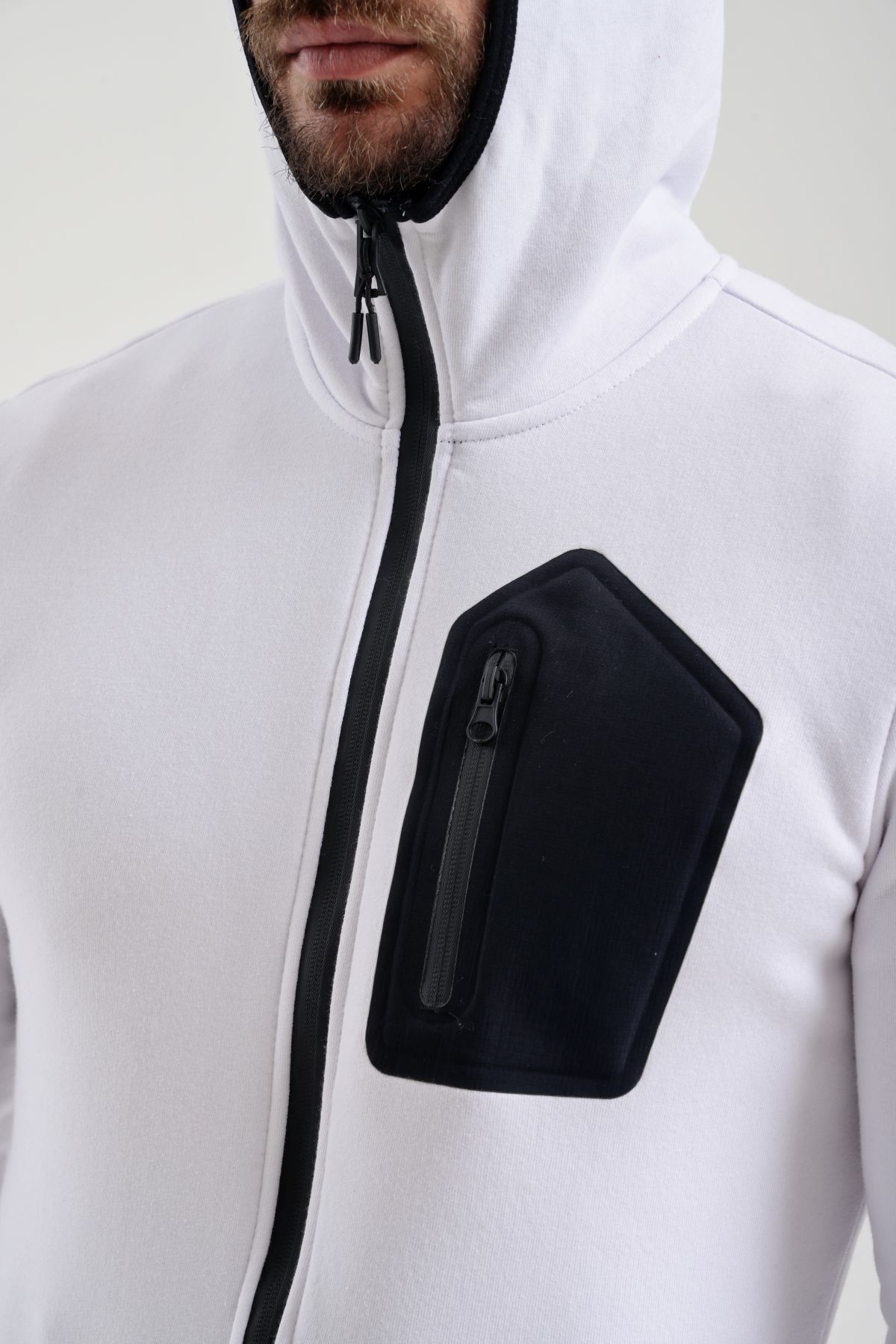 EXUMA ERKEK TAM FERMUARLI SWEATSHIRT 2312250 - WHITE