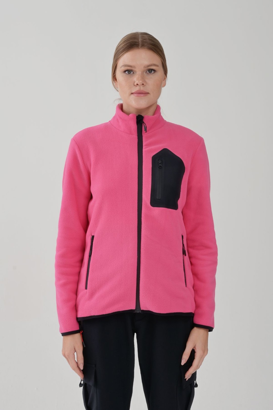 EXUMA KADIN TAM FERMUARLI POLAR 2322003 - 662-PINK