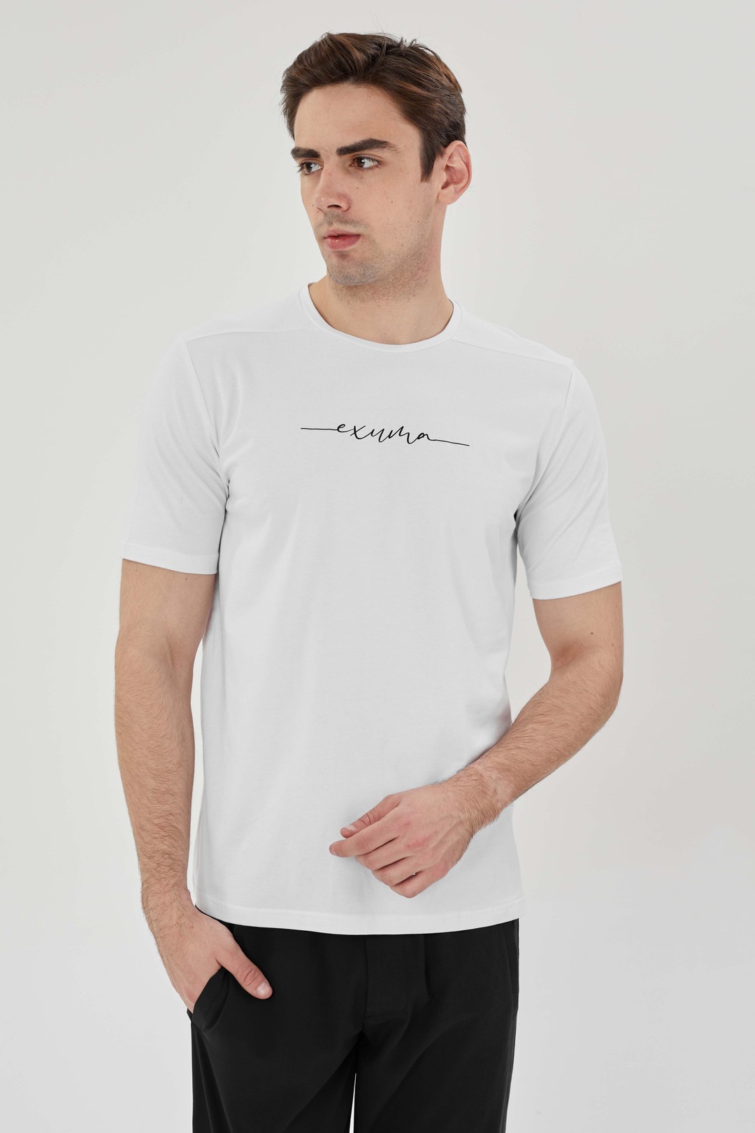 EXUMA ERKEK BASKILI T-SHIRT 1412038 - WHITE