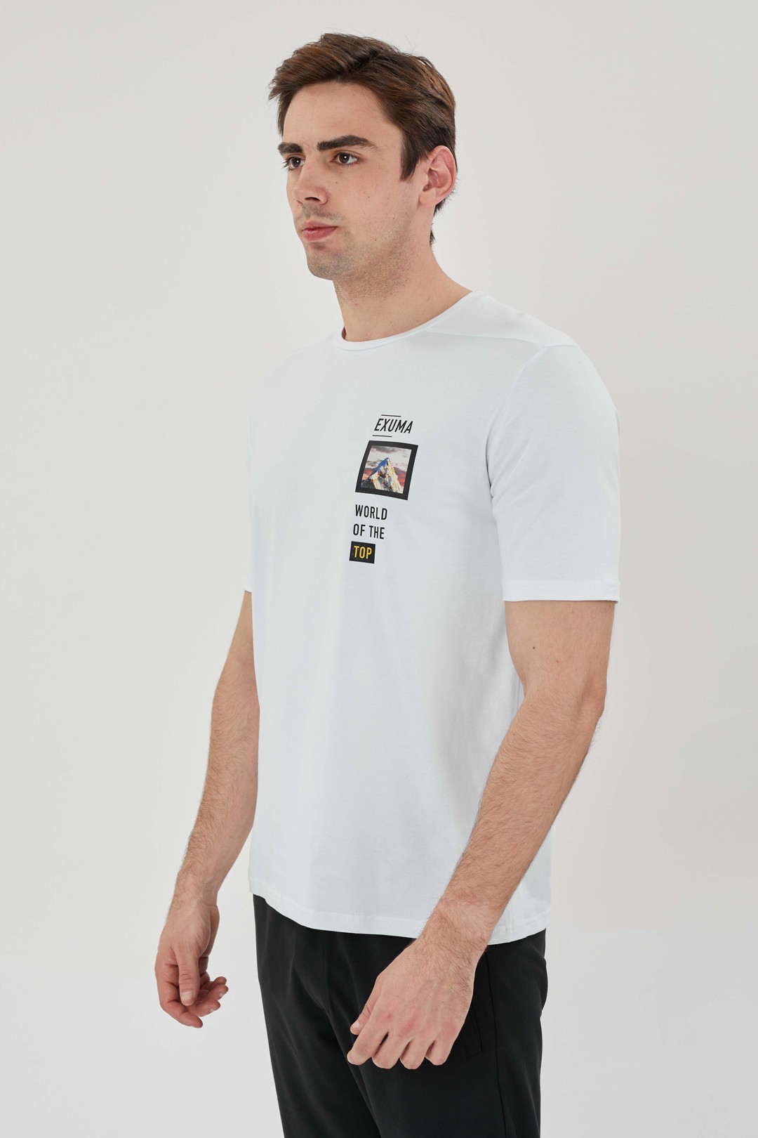 EXUMA ERKEK BASKILI T-SHIRT 1412049 - WHITE