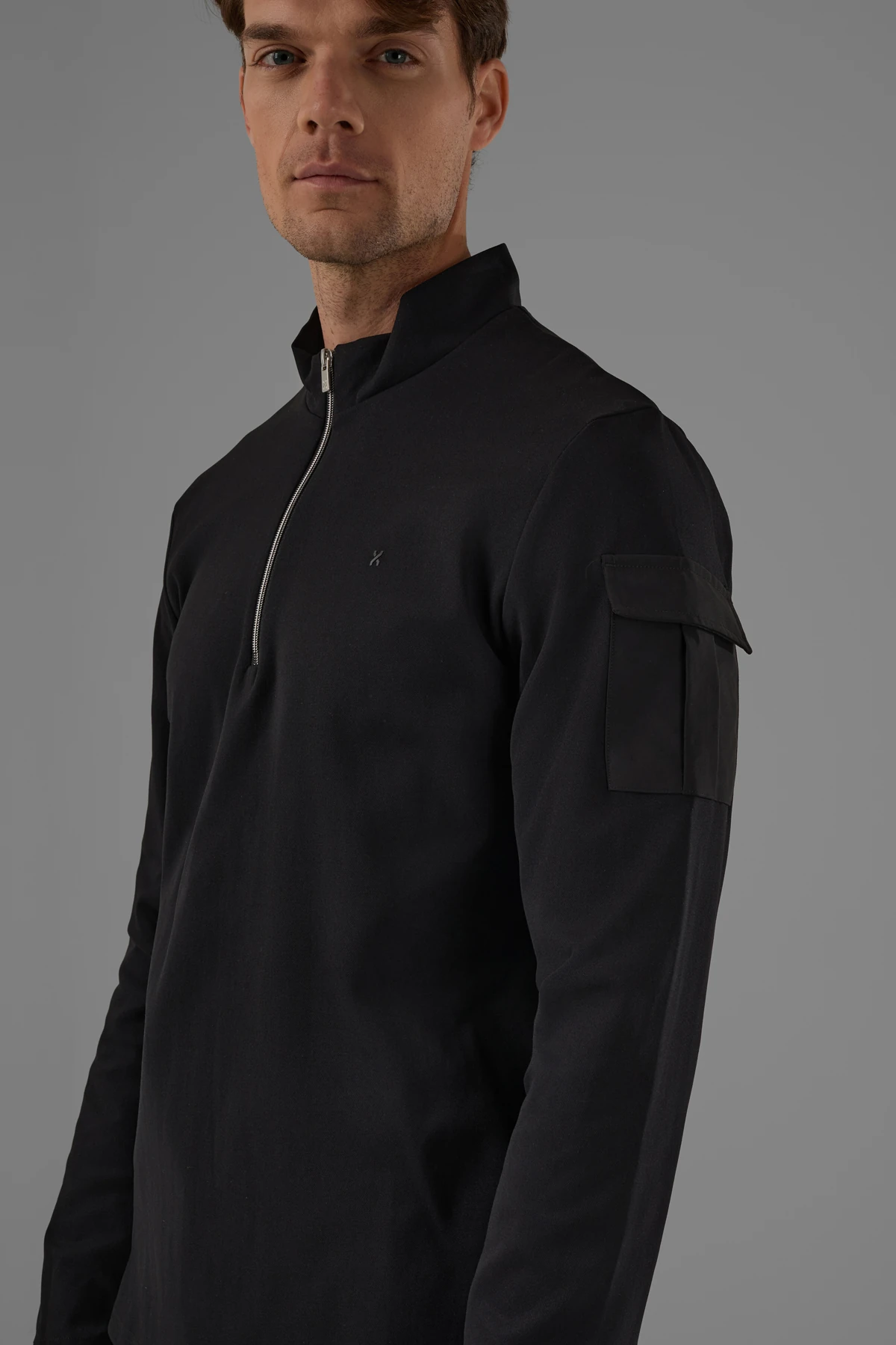 EXUMA ERKEK KAYIKÇI YAKA SWEATSHIRT 2519009 - Siyah