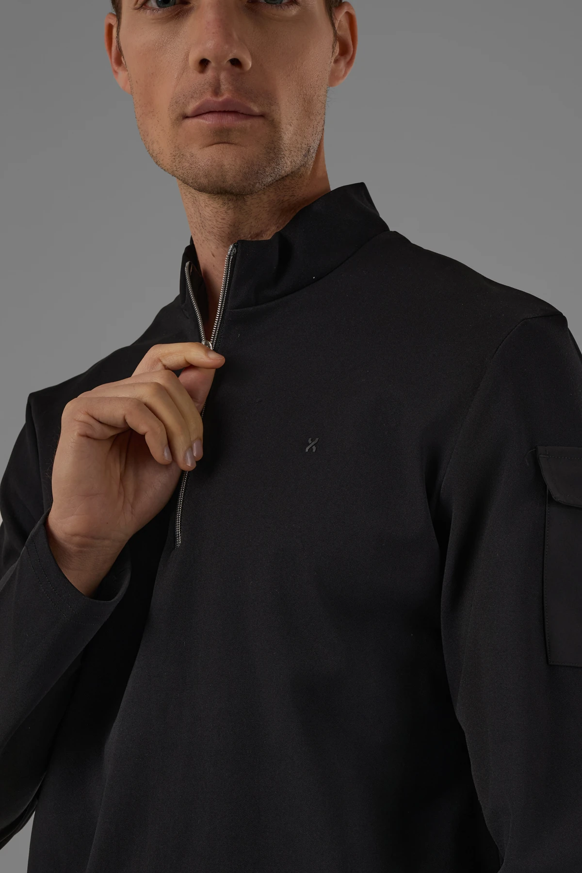 EXUMA ERKEK KAYIKÇI YAKA SWEATSHIRT 2519009 - Siyah