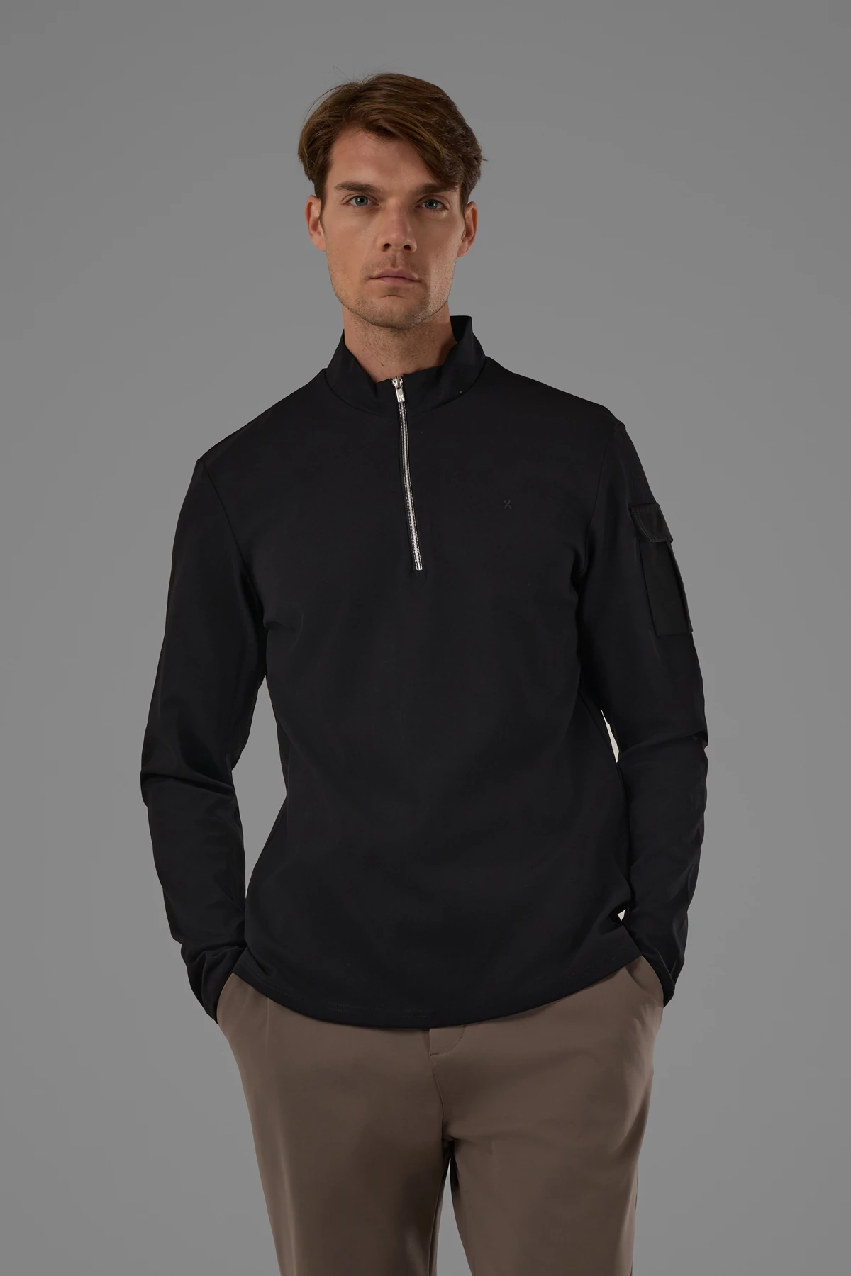 EXUMA ERKEK KAYIKÇI YAKA SWEATSHIRT 2519009 - Siyah